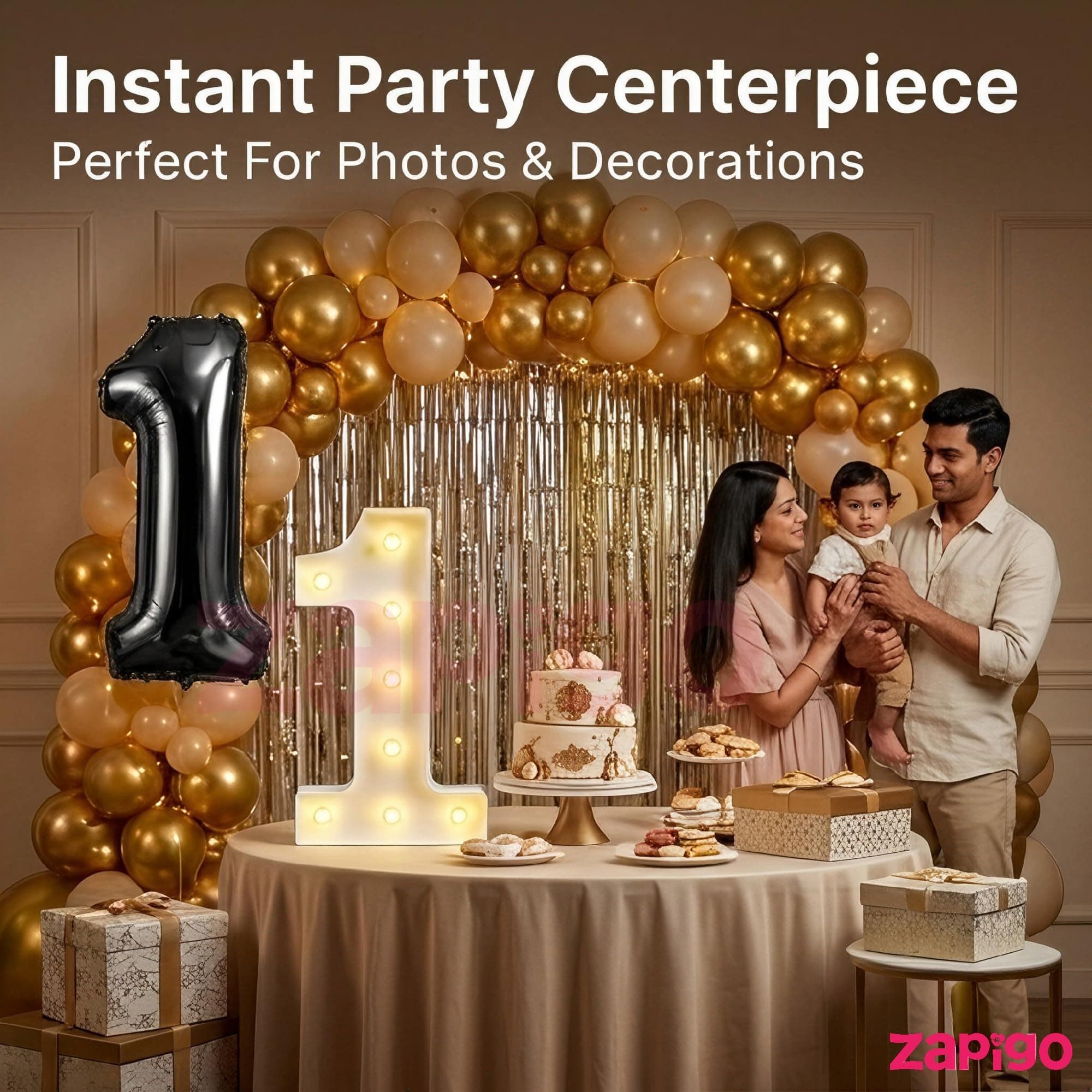 Balloonistics Black 40-Inch Foil Number 7 Balloon with Matching LED Marquee Light - Combo Set for 7th Birthday, Anniversary, Party Decoration, Photo Booth Backdrop thumbnail 5