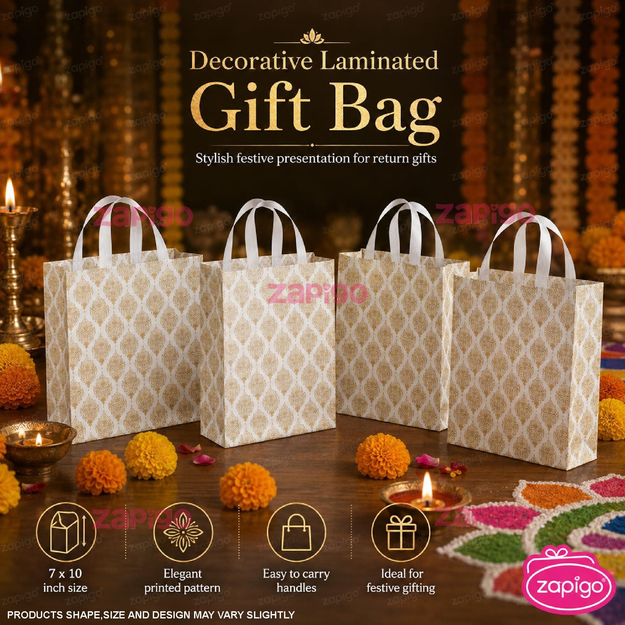 Habba Lakshmi Frame Pooja Return Gift Combo for Women, Lakshmi Kumkum, Carry Bag, Kumkum Set, Traditional Haldi Kumkum Tambulam Hamper for Varalakshmi Vratham, Weddings, Festivals, Pack of 5 thumbnail 5
