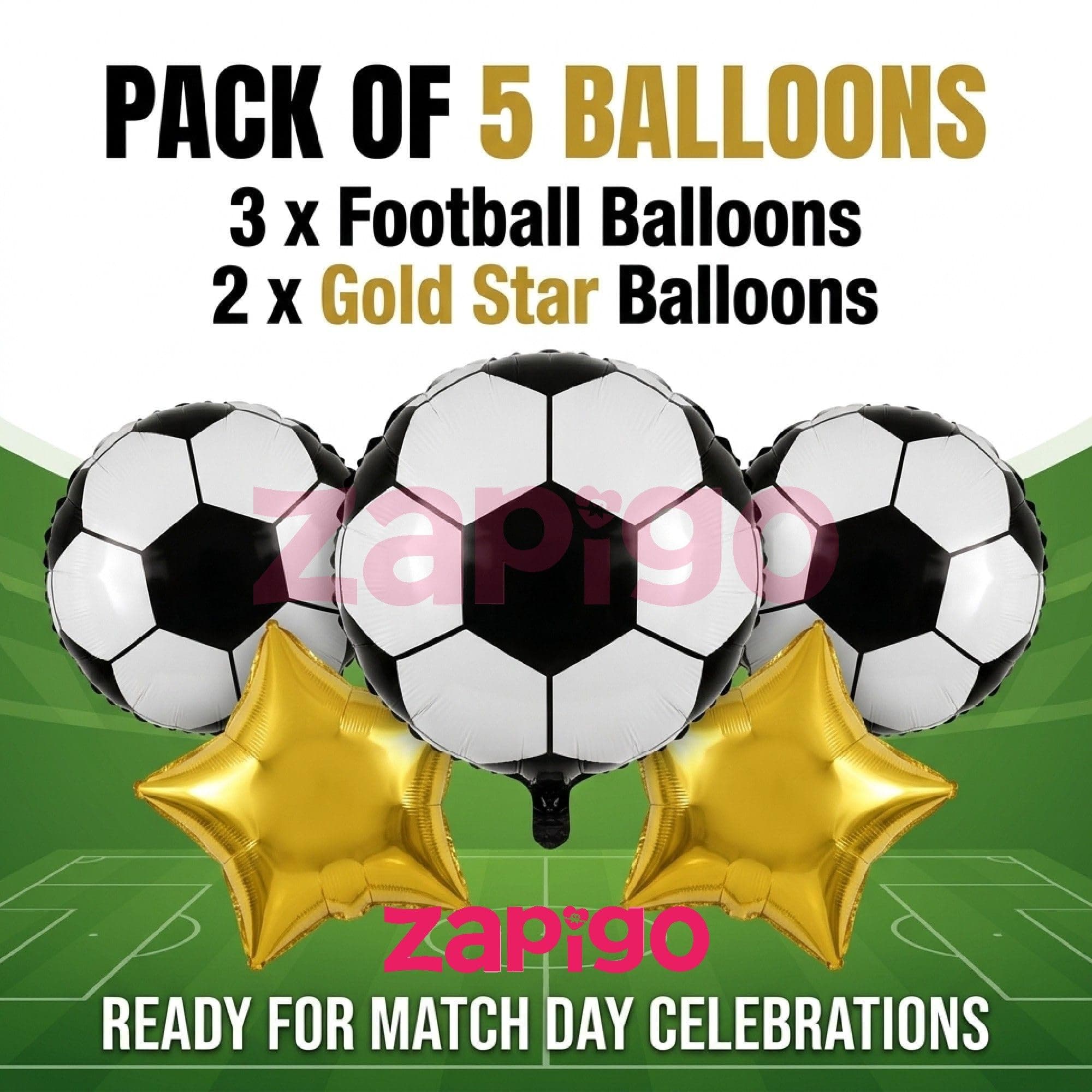 Balloonistics Football Theme Happy Birthday Balloon Bouquet Pack Of 5 thumbnail 2