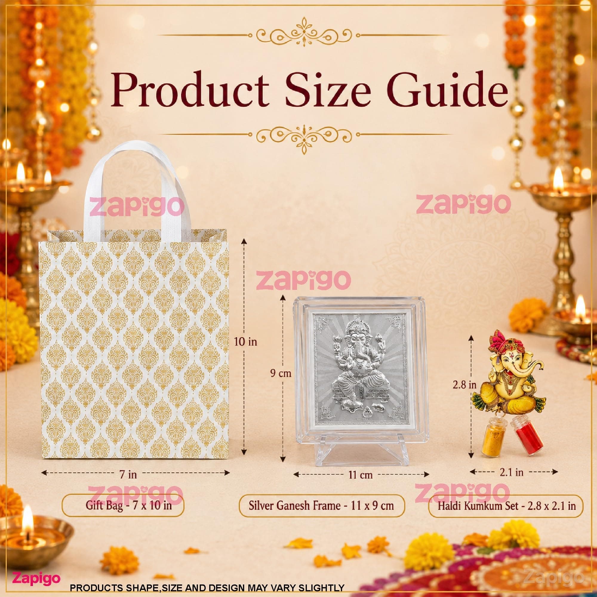 Habba Ganesha Frame Pooja Return Gift Combo with Ganesha Kumkum and Carry Bag, Traditional Haldi Kumkum Tambulam Hamper for Ganesh Chaturthi, Weddings, Gruhapravesam, Pack of 5 thumbnail 7