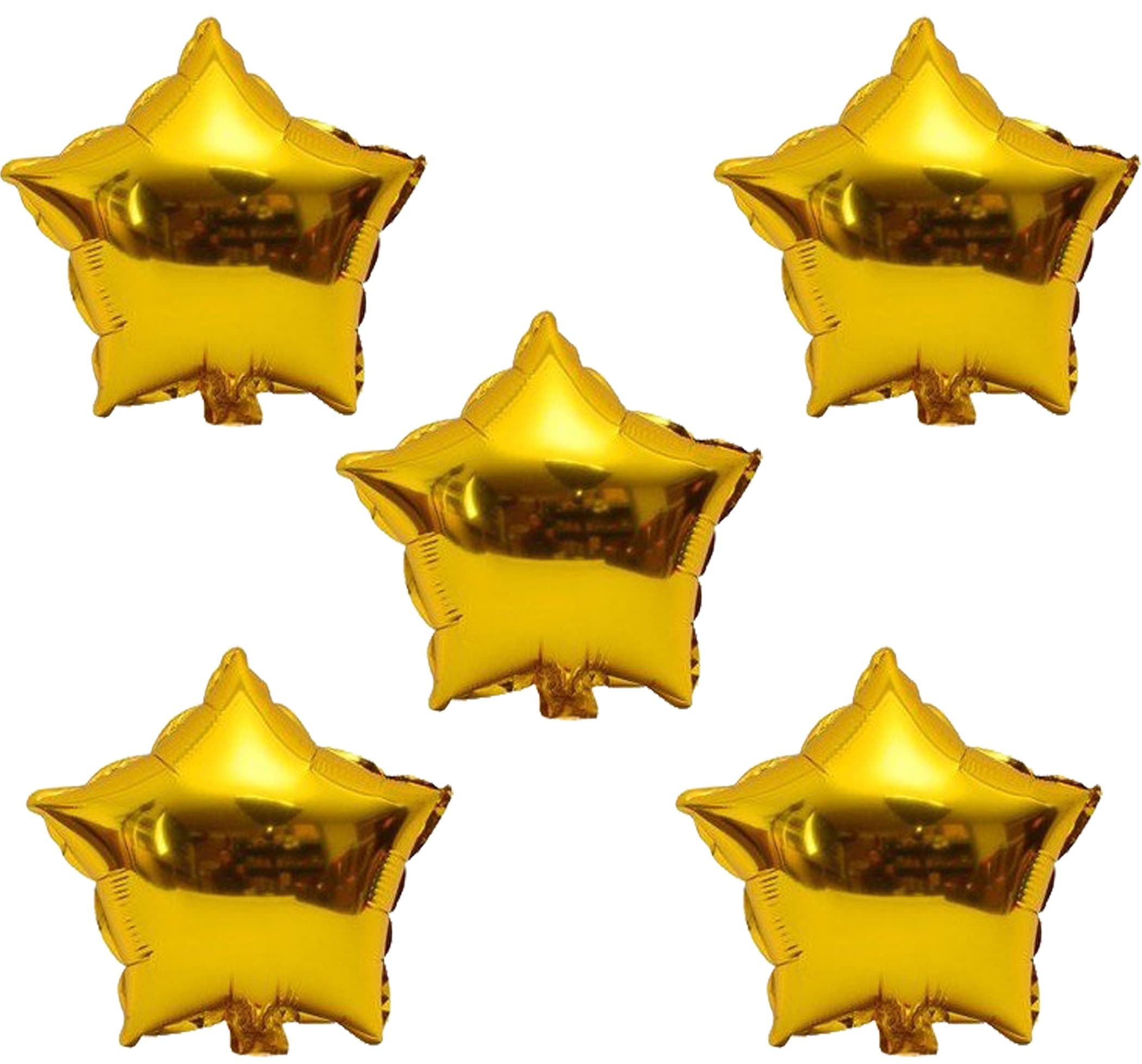 Balloonistics Gold Star Shaped Foil Balloon – Pack of 5 Birthday Party Decoration Balloons thumbnail 3