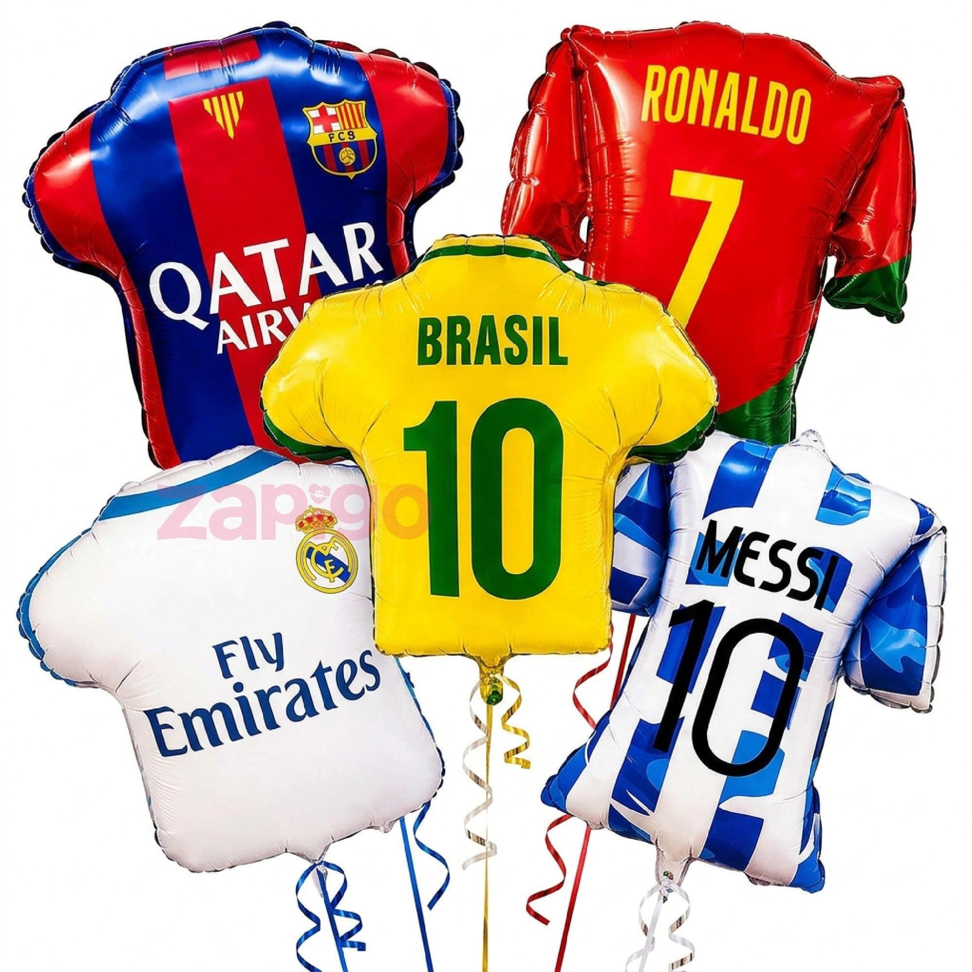 Balloonistics Football Soccor Jersy Theme Happy Birthday Balloon Bouquet Pack Of 5 thumbnail 1