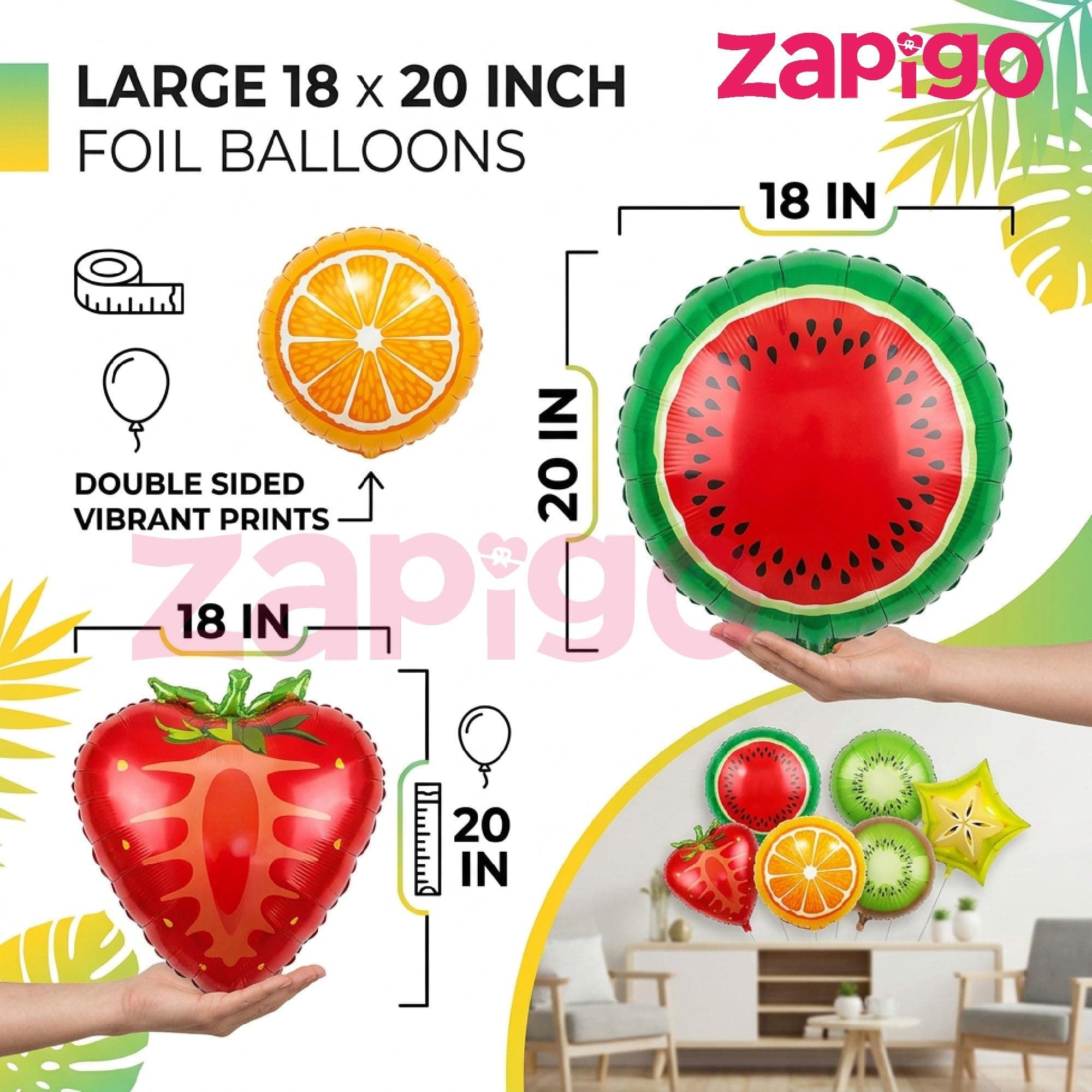 Balloonistics Fruits Theme Happy Birthday Balloon Bouquet Pack Of 5 thumbnail 3