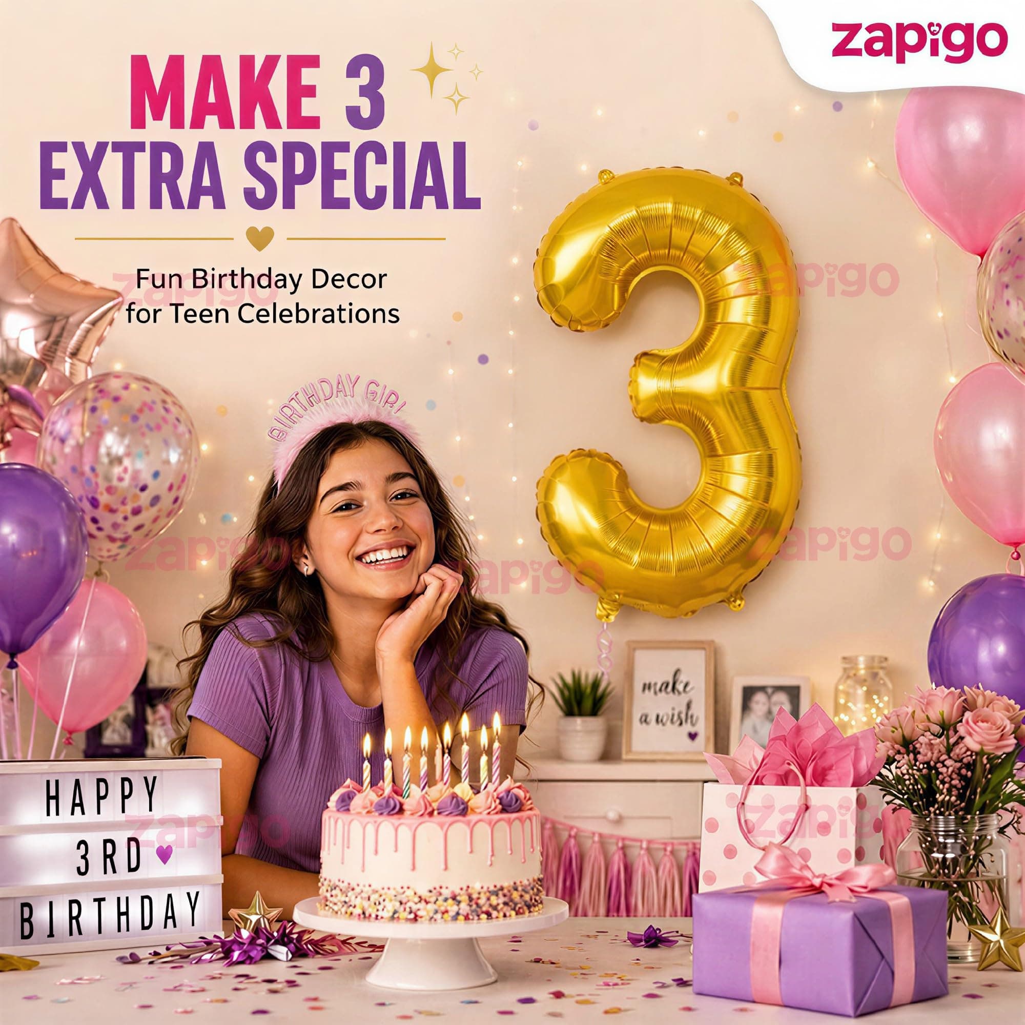 Balloonistics Gold Foil Number 3 Balloon – 16 Inch Golden Foil Number for Custom Age, Year & Phrase Party Decoration (Number 3) thumbnail 6