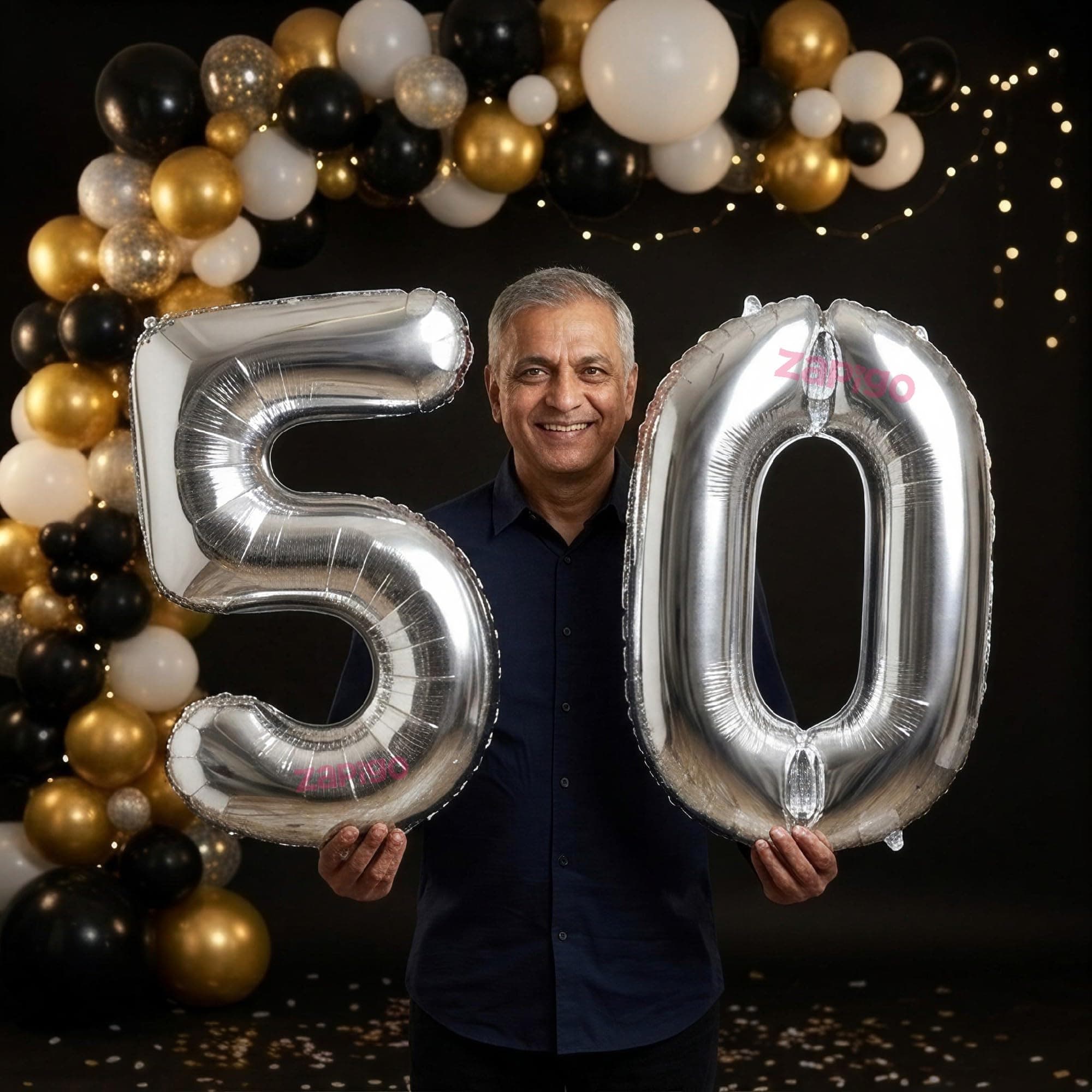 Balloonistics Silver 40-Inch Foil Number 50 Balloon - Helium or Air Fill for 50th Birthday, Golden Jubilee, Anniversary Party Decoration, Milestone Celebration, Photo Booth Backdrop thumbnail 1
