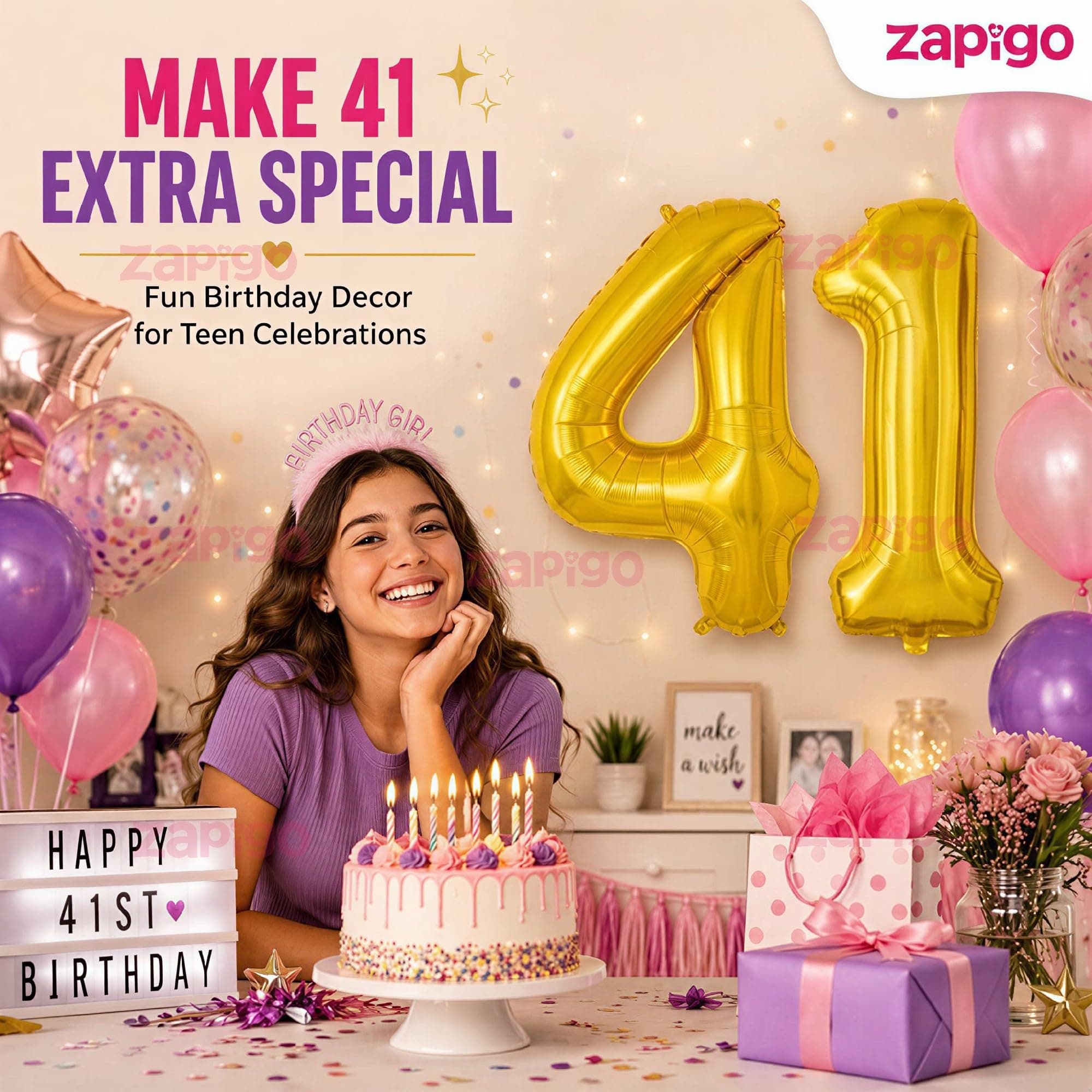 Balloonistics Gold Number 41 Foil Balloon – Number Balloon for 41st Birthday & Anniversary Celebrations thumbnail 5