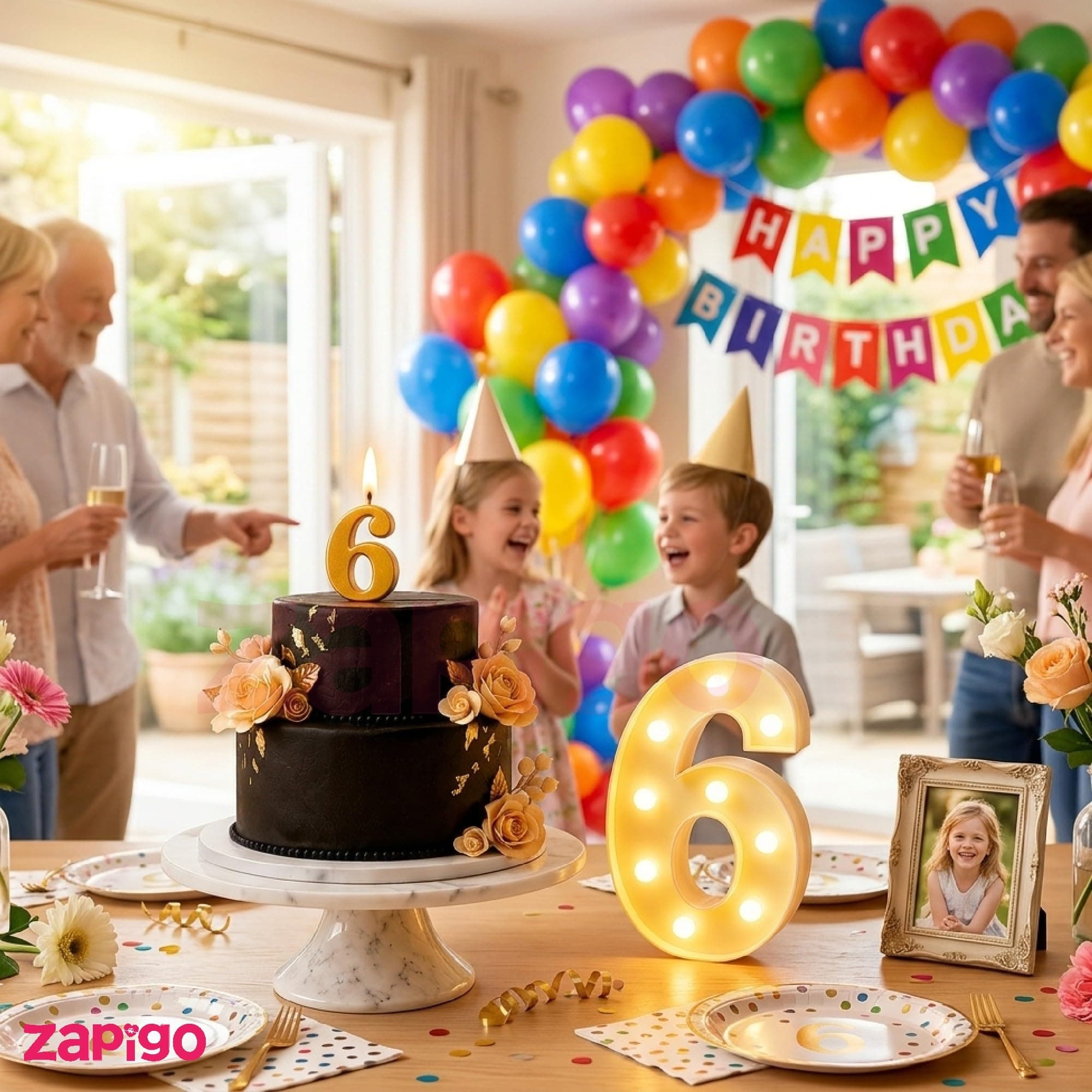 Balloonistics 55-Piece 6th Birthday Decoration Kit – Number 6 Foil Balloon, Happy Birthday Banner, Latex Balloons & Arch Tools for Party Room Decor, Balloon Arch, Photo Backdrop thumbnail 4