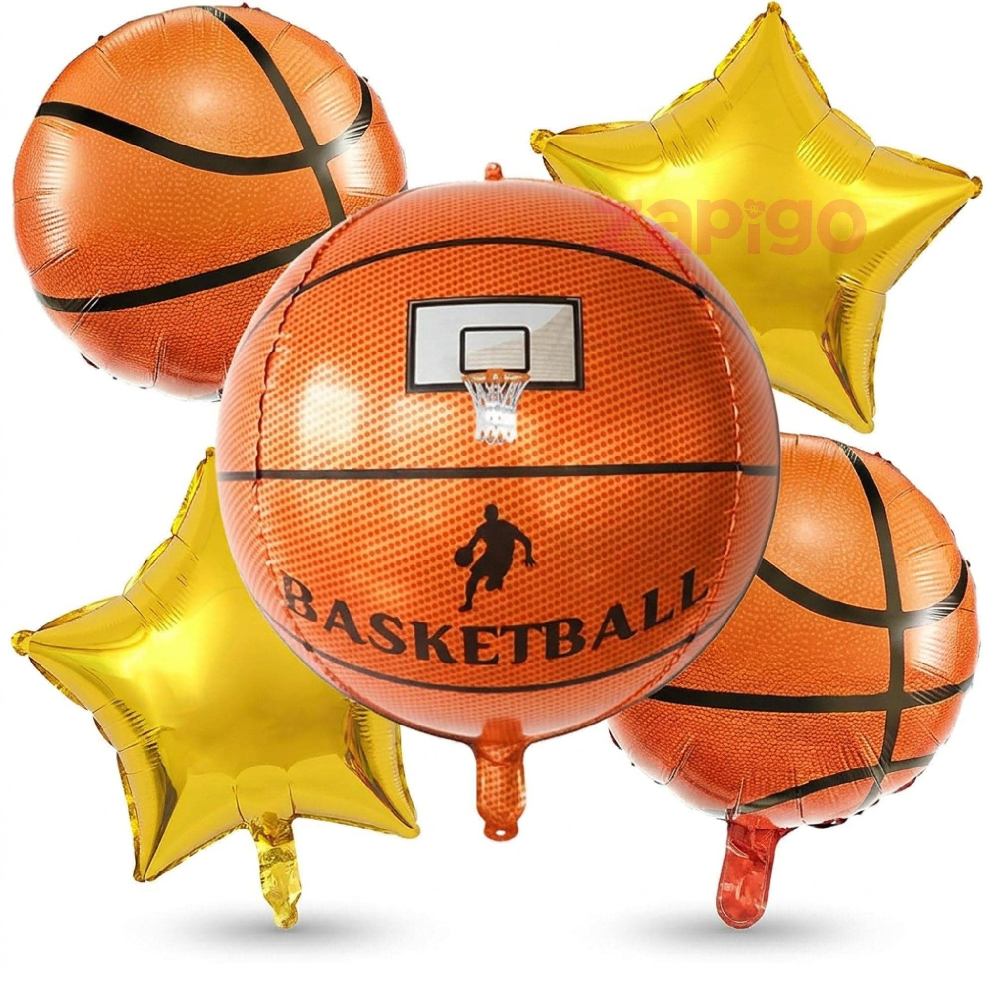 Balloonistics Basketball Theme Happy Birthday Balloon Bouquet Pack Of 5 thumbnail 1