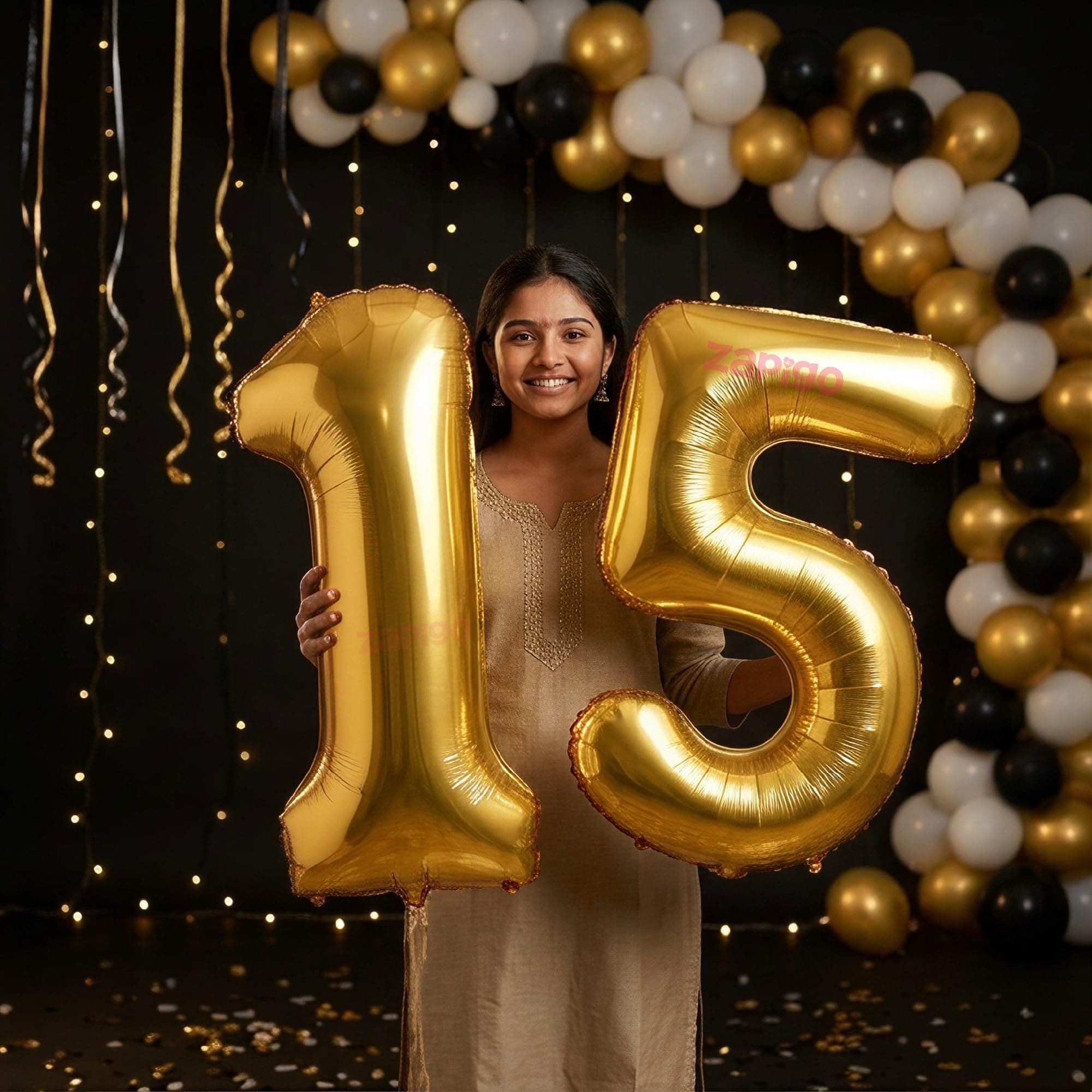 Balloonistics Gold 40-Inch Foil Number 15 Balloon - Fill with Helium or Air for 15th Birthday, Anniversary Party Decoration, Photo Booth Backdrop, Cake Table Decor thumbnail 1