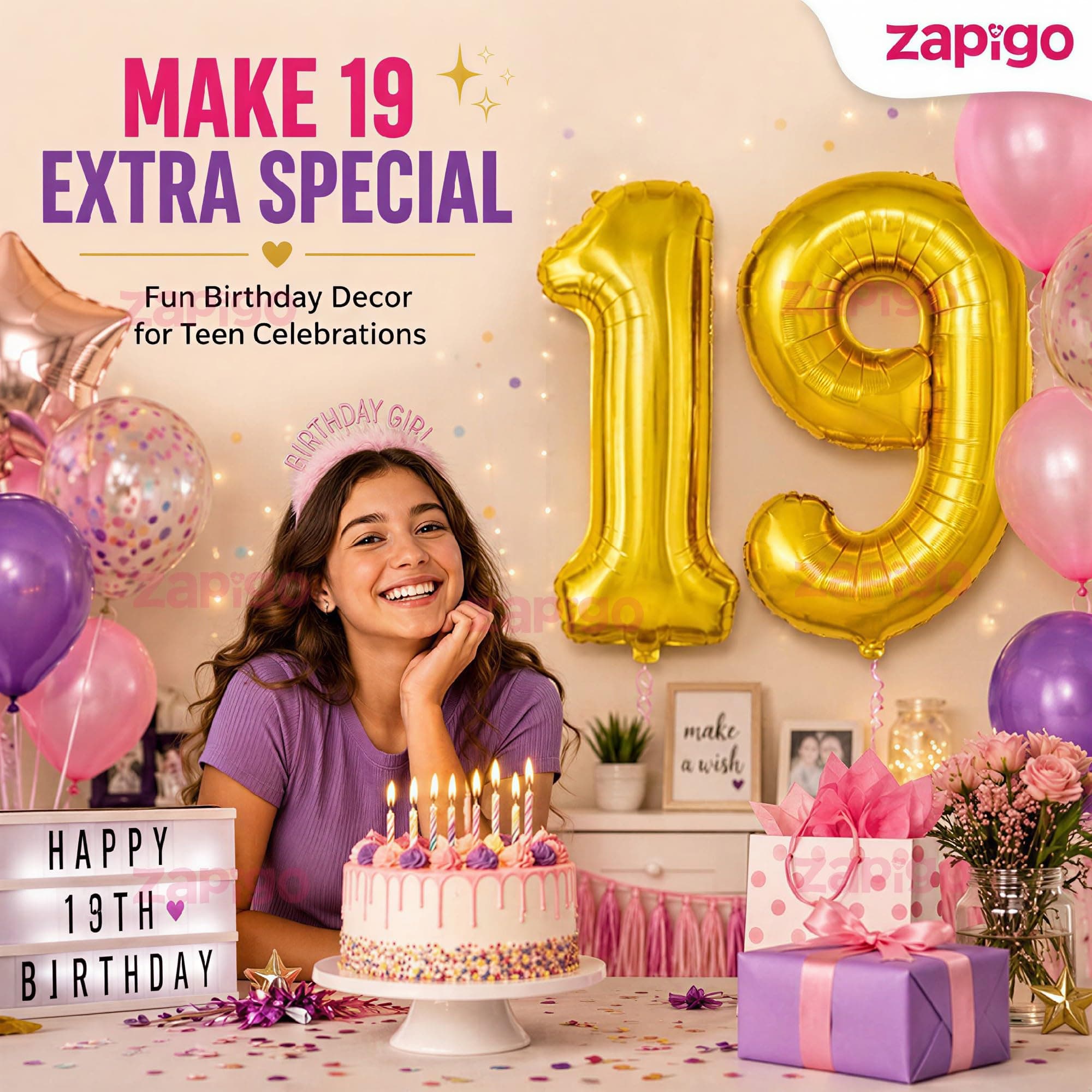 Balloonistics Number 19 Gold Foil Balloon – 17-Inch Metallic '19' Balloon Pack of 2 for 19th Birthday & Last-of-Teens Party Decoration thumbnail 5