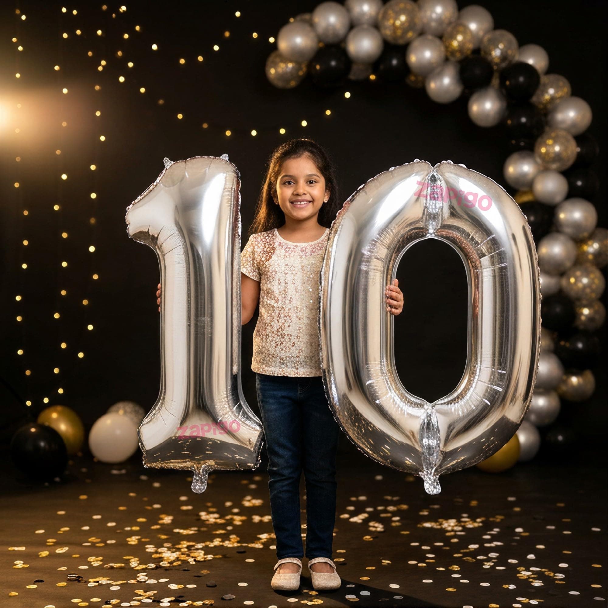 Balloonistics Silver 40-Inch Foil Number 10 Balloon - Fill with Helium or Air for 10th Birthday, Anniversary Party Decoration, Photo Booth Backdrop, Cake Table Decor thumbnail 1