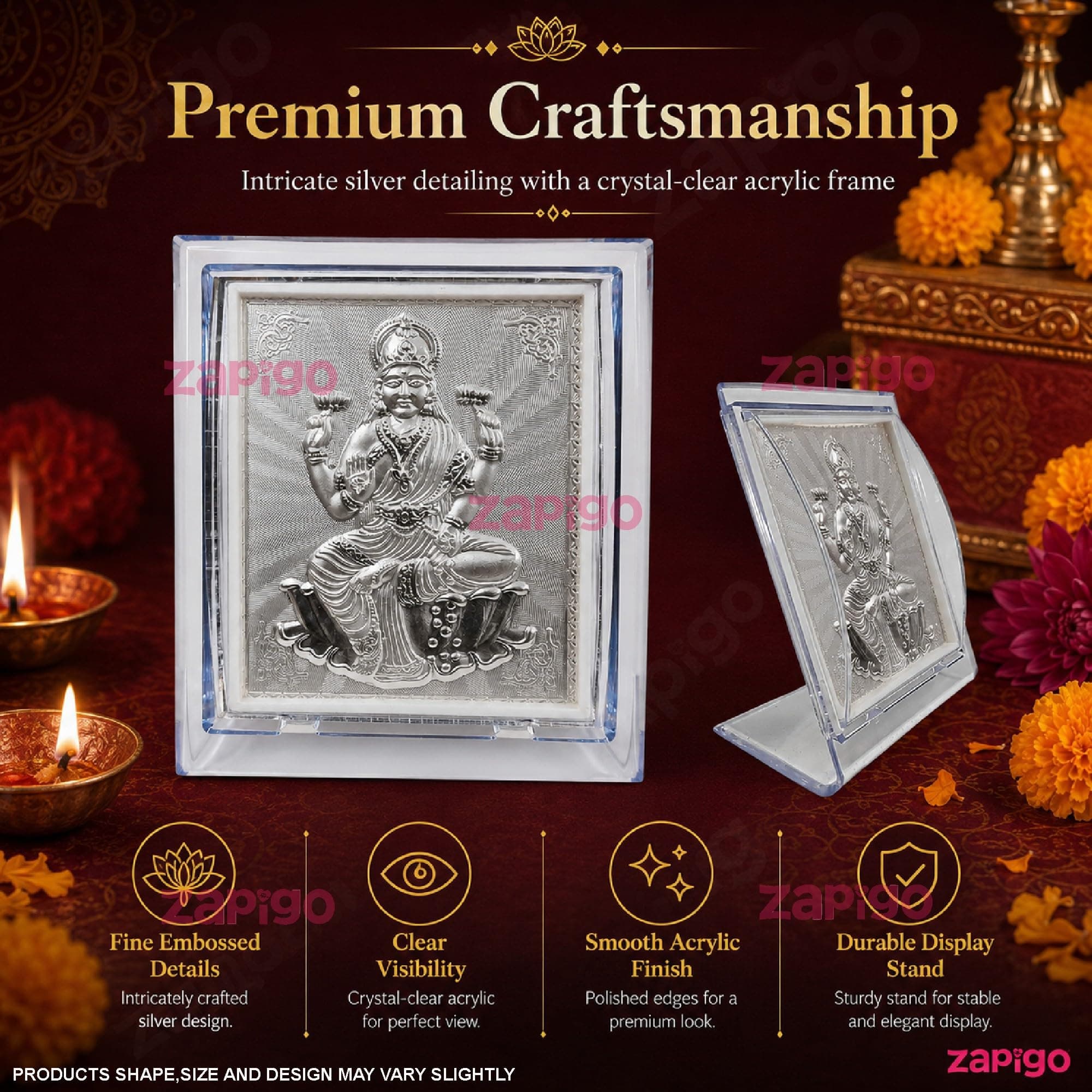 Habba Lakshmi Frame 999 Silver Pooja Return Gift for Women, Traditional Tambulam Gift for Varalakshmi Vratham, Deepavali, Navratri, Weddings, Baby Showers & Festivals, Pack of 5 thumbnail 7