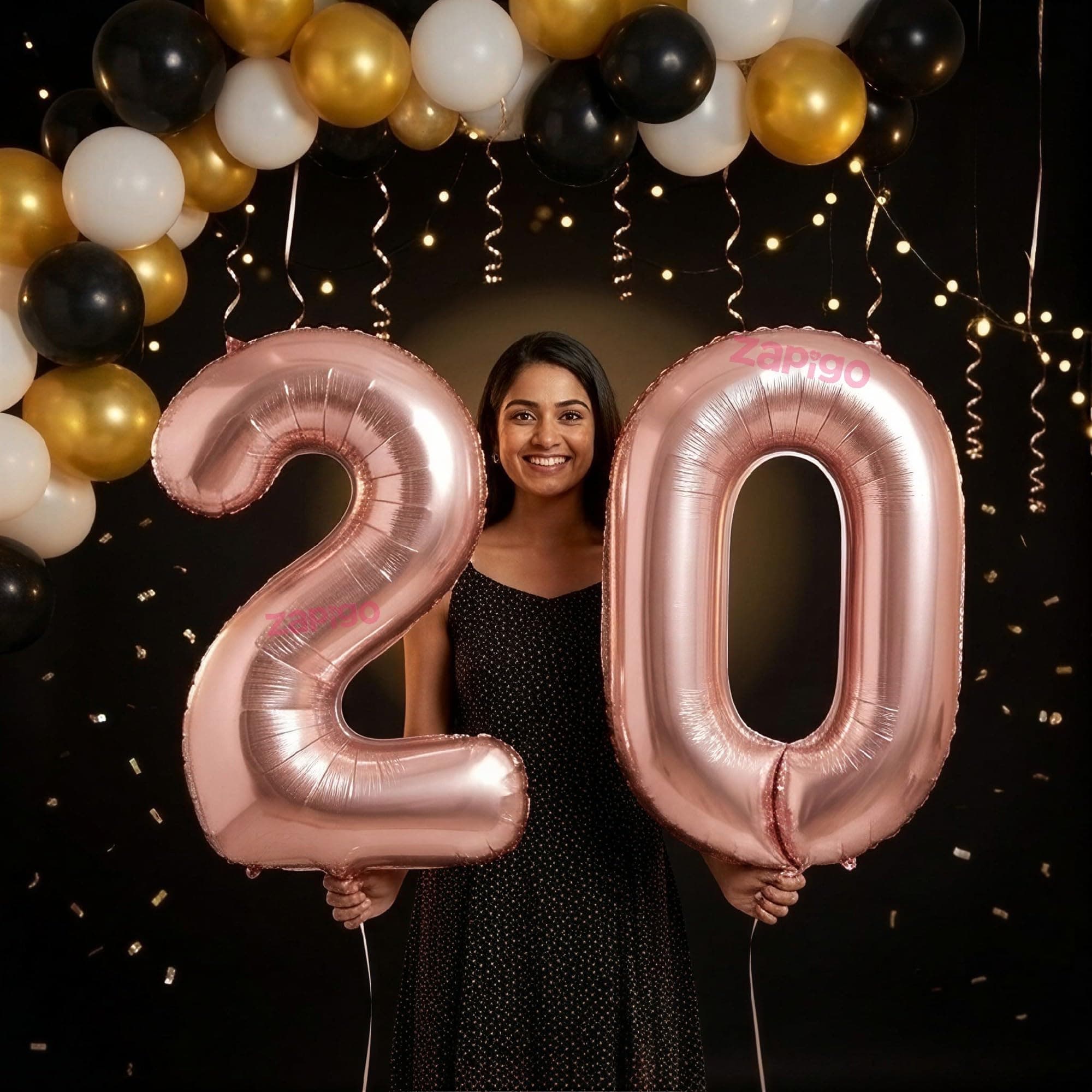 Balloonistics Rose Gold 40-Inch Foil Number 20 Balloon - Helium or Air Fill for 20th Birthday, Anniversary Party Decoration, Photo Booth Backdrop, Cake Table Decor thumbnail 1