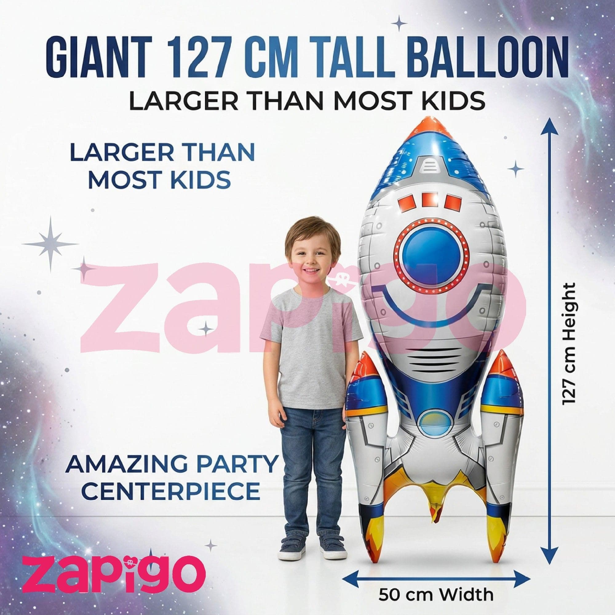 Balloonistics Rocket Selfstand Large Foil Balloon thumbnail 2