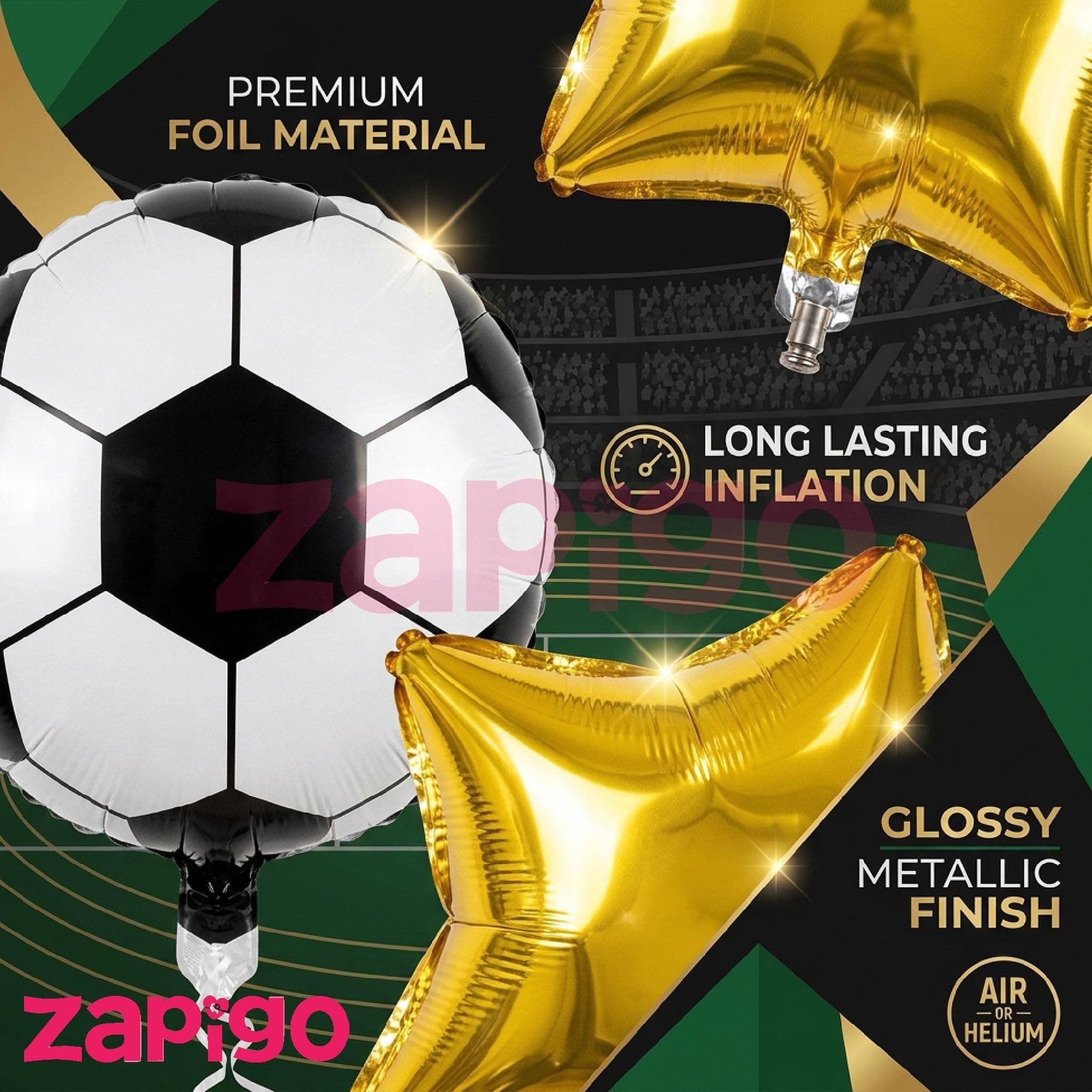Balloonistics Football Theme Happy Birthday Balloon Bouquet Pack Of 5 thumbnail 4