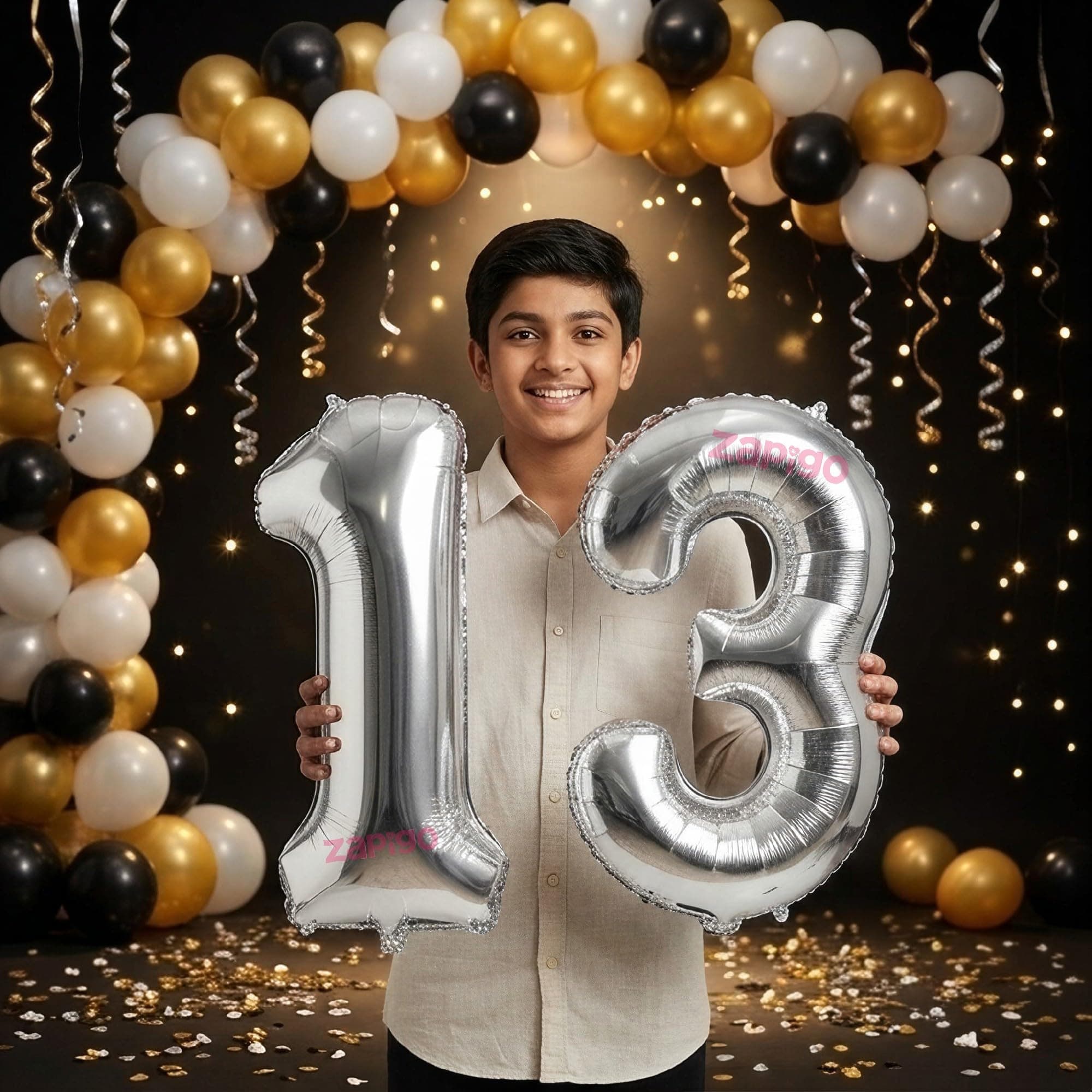 Balloonistics Silver 40-Inch Foil Number 13 Balloon - Fill with Helium or Air for 13th Birthday, Anniversary Party Decoration, Photo Booth Backdrop, Cake Table Décor thumbnail 1