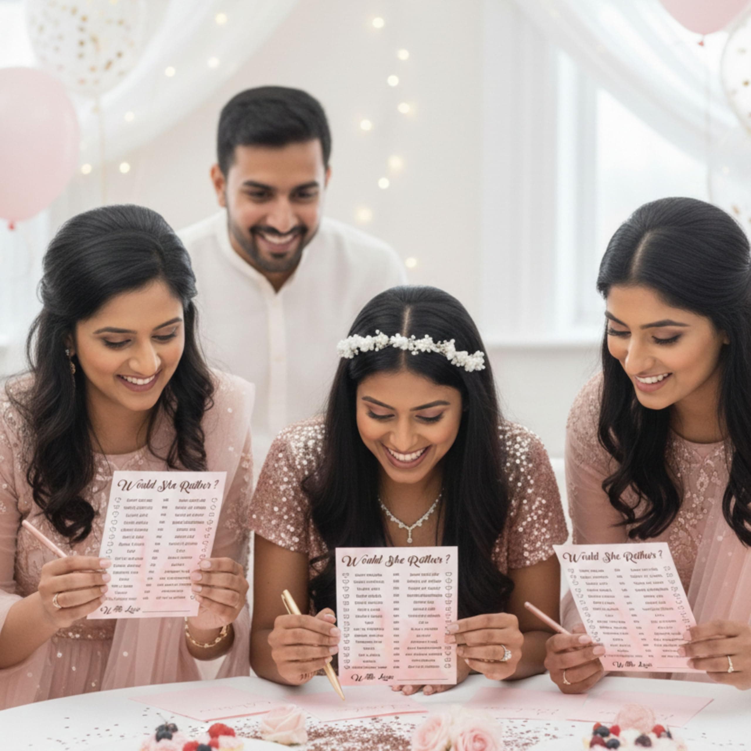Balloonistics “Would She Rather?” Bridal Shower Game Cards – Pack of 10 – Elegant Pink & Gold Activity Cards for Hen Parties, Weddings & Bachelorette Celebrations – Premium Cardstock thumbnail 5