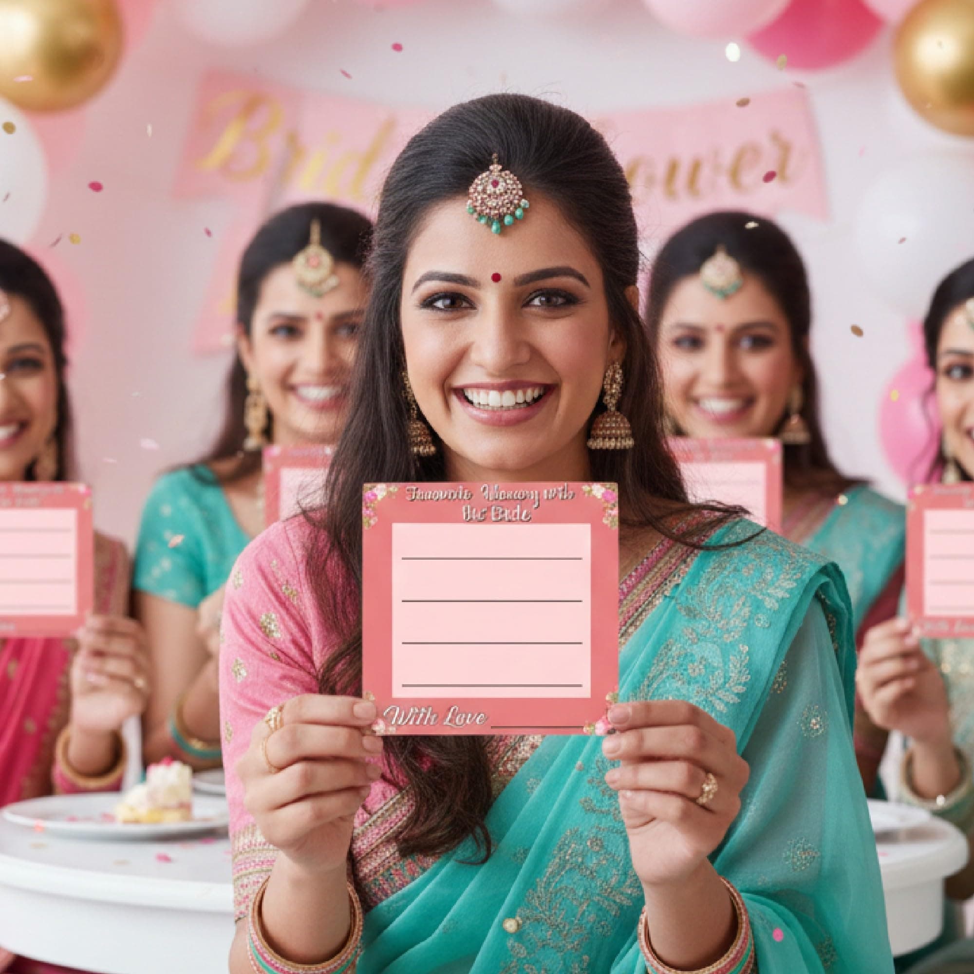 Balloonistics Favourite Memory with the Bride Cards – Pack of 20 – Pink Floral Keepsake for Bridal Showers & Bachelorette Parties – Premium 4x4 Inch Cardstock Wedding Activity thumbnail 5