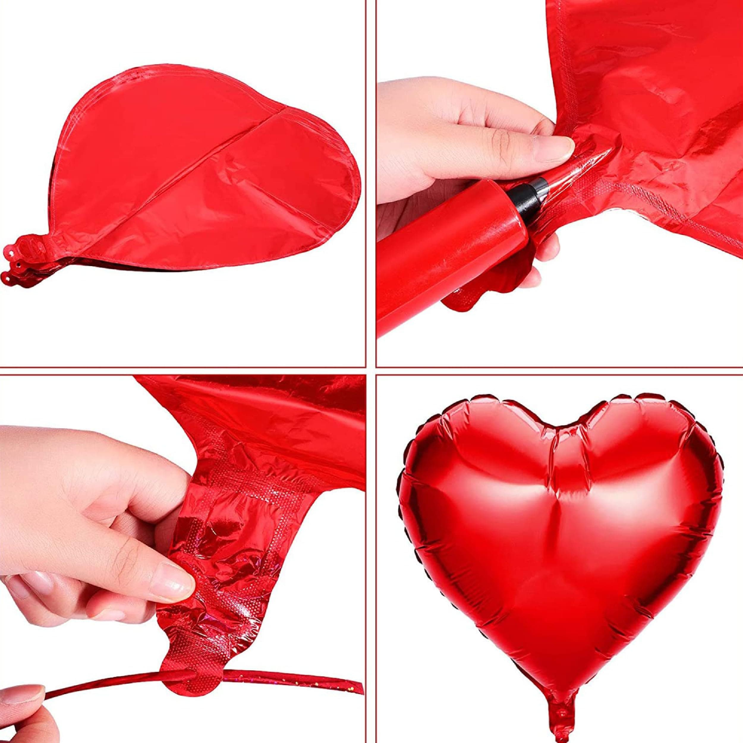 Balloonistics 33 Pcs Valentine's Day Decoration Kit – Romantic Red & Gold Love Set with Foil Balloons, Heart Balloons & Ribbon for Anniversary & Bedroom Decor thumbnail 5