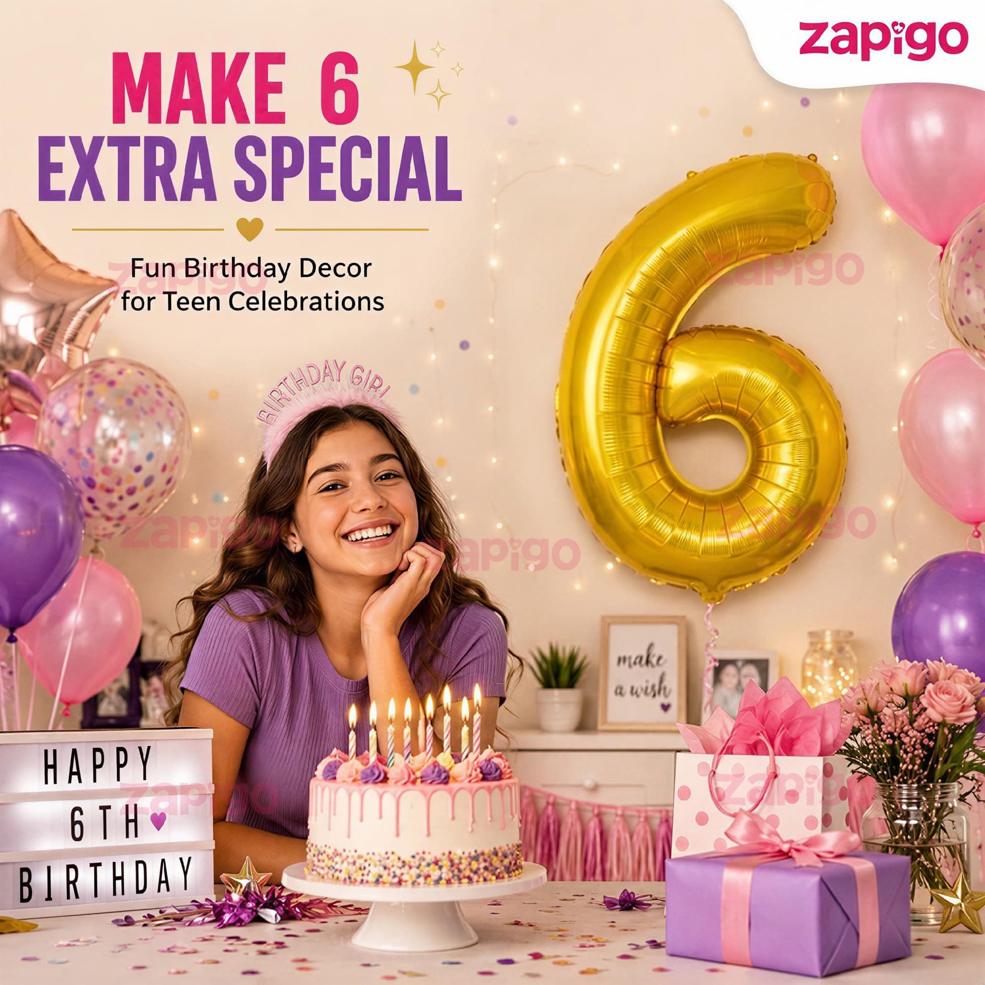 Balloonistics Gold Foil Number 6 Balloon – 16 Inch Golden Foil Number for Custom Age, Year & Phrase Party Decoration (Number 6) thumbnail 5