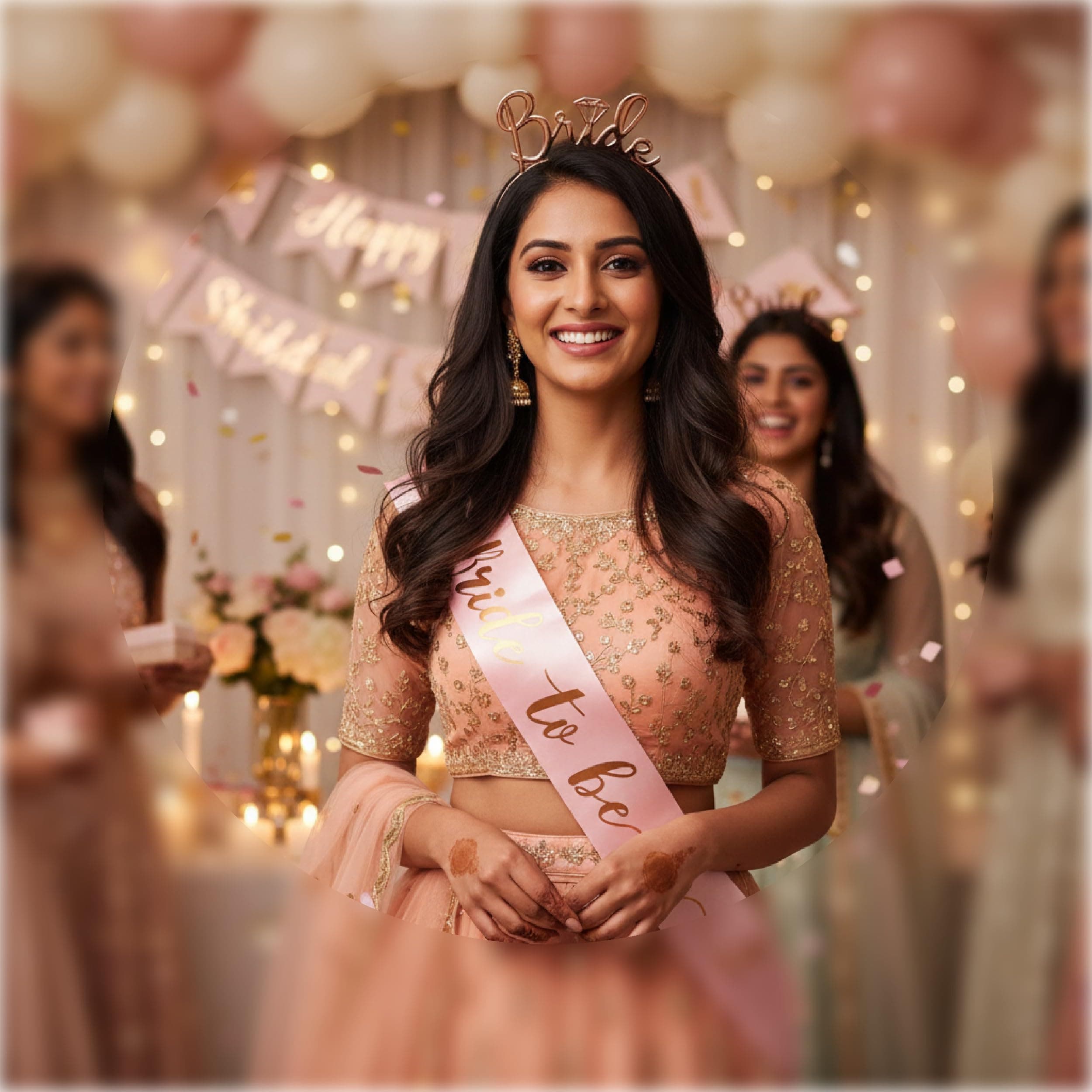 Balloonistics Bride to Be Decoration Kit – 2 Pcs Tiara & Pink Satin Sash – Premium Bridal Shower Props & Bachelorette Party Accessories thumbnail 4