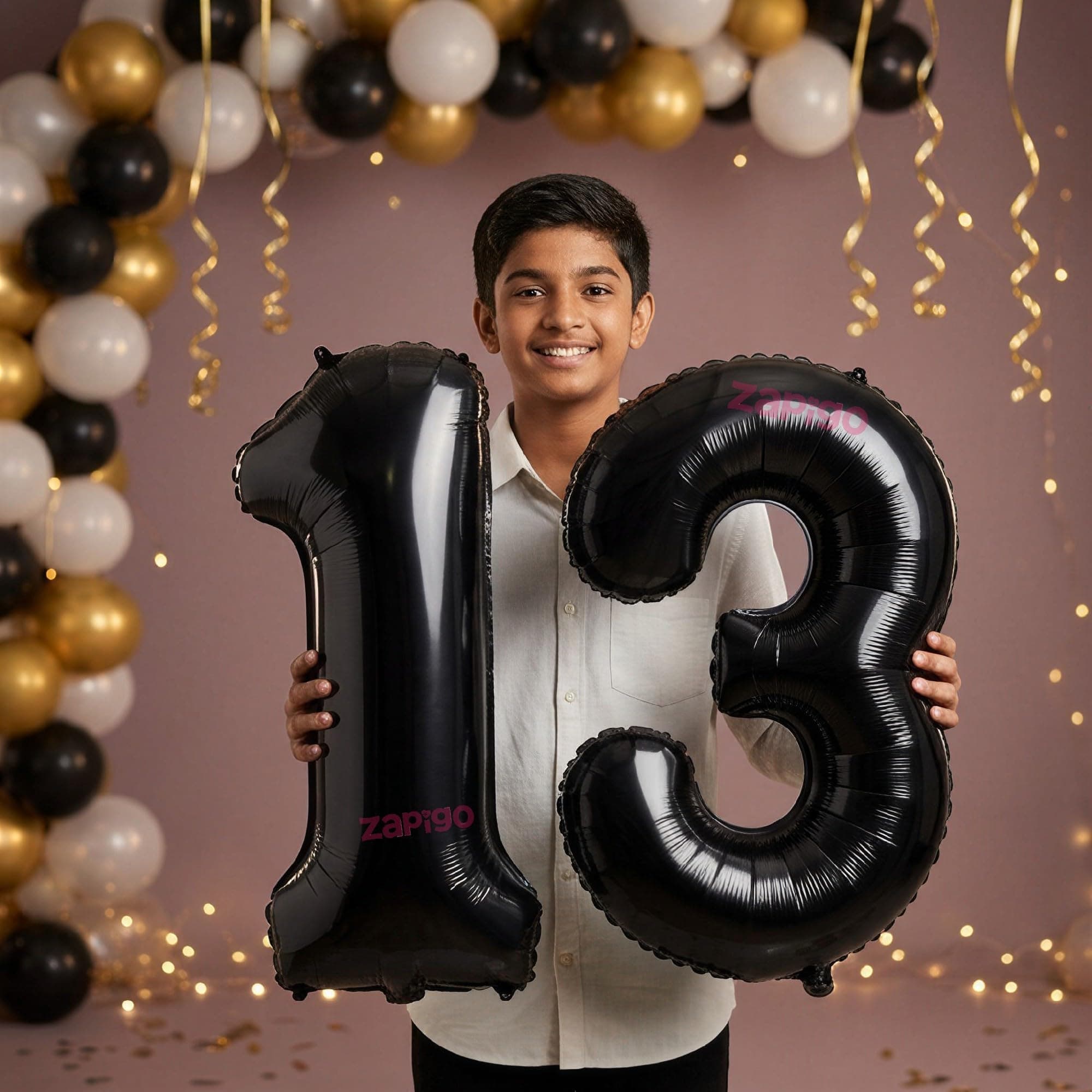 Balloonistics Black 40-Inch Foil Number 13 Balloon - Helium or Air Fill for 13th Birthday, Anniversary Party Decoration, Photo Booth Backdrop, Cake Table Decor thumbnail 1