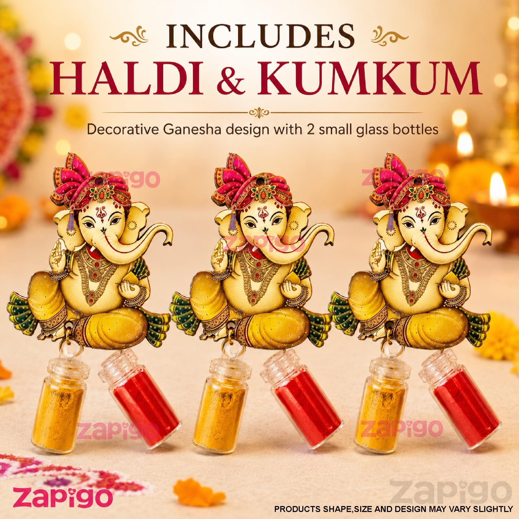 Habba Ganesha Kumkum Set, Traditional Haldi Kumkum Tambulam Hamper for Ganesh Chaturthi, Weddings, Navratri, Deepavali, Baby Showers, Griha Pravesh & Other Festivals, Pack of 10 thumbnail 5