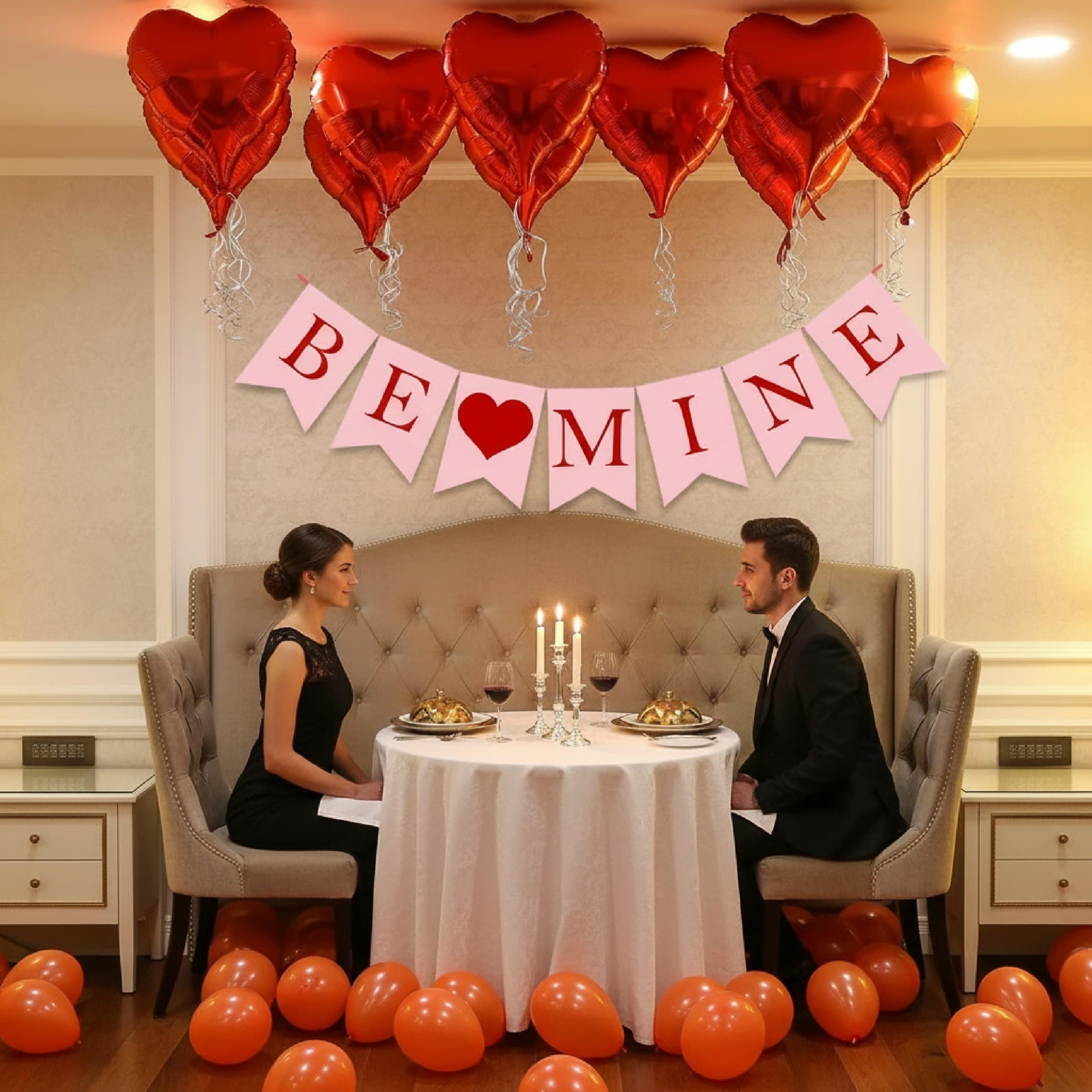 Balloonistics 33 Pcs Valentine's Day Decoration Kit – Romantic Red & Gold Love Set with Foil Balloons, Heart Balloons & Ribbon for Anniversary & Bedroom Decor thumbnail 4