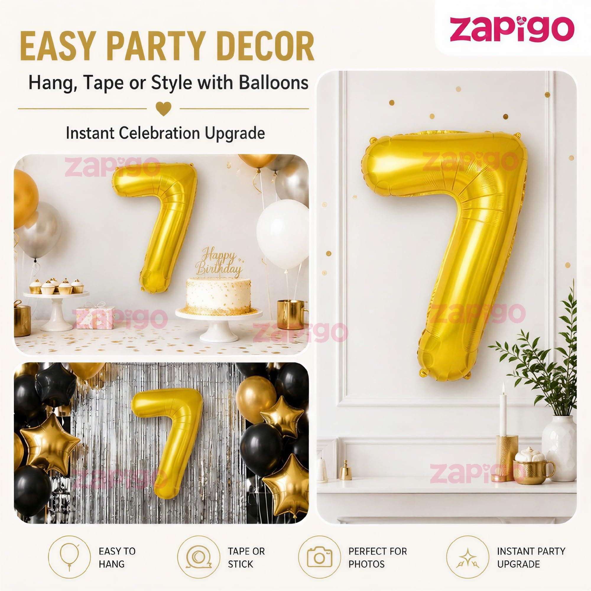 Balloonistics Gold Foil Number 7 Balloon – 16 Inch Golden Foil Number for Custom Age, Year & Phrase Party Decoration (Number 7) thumbnail 8