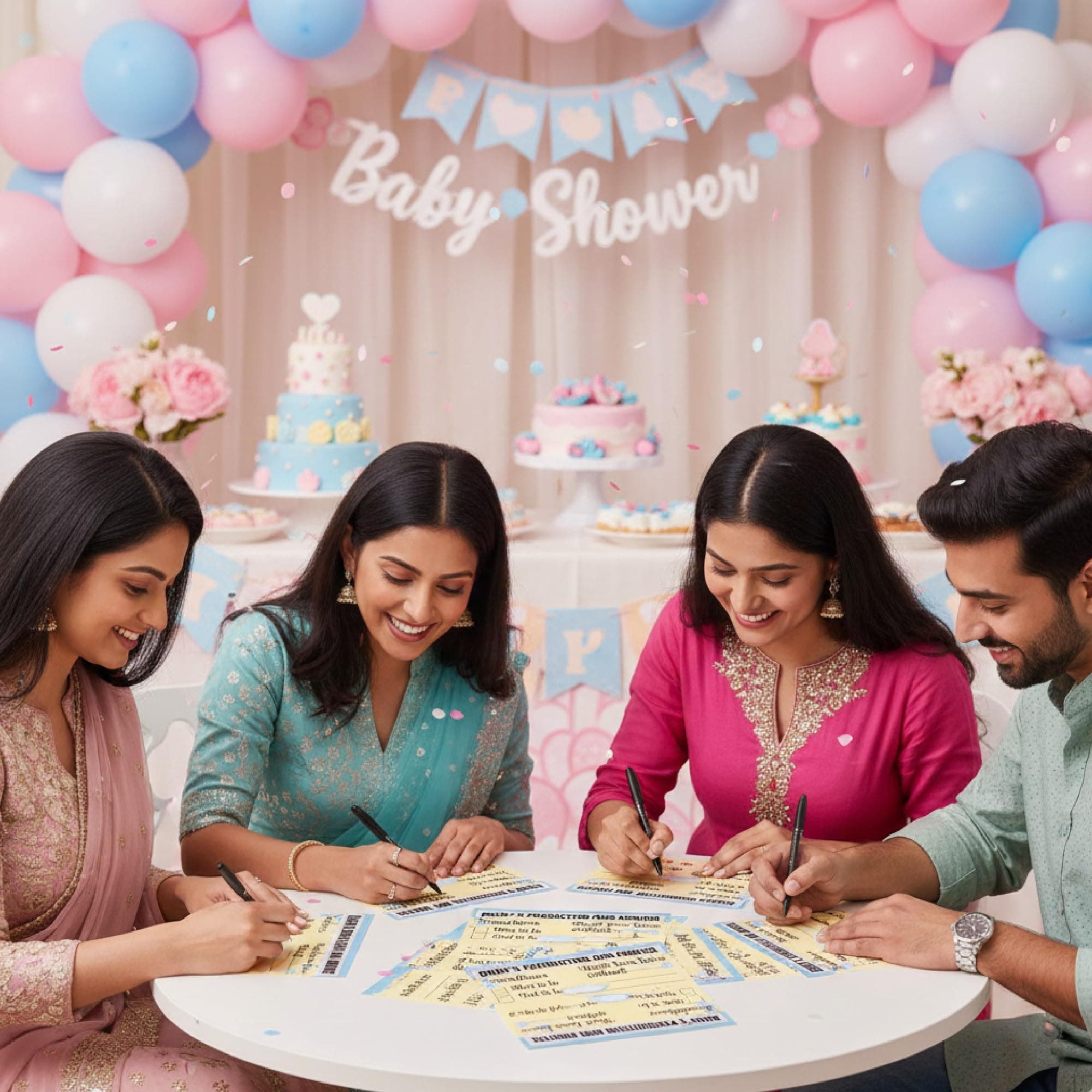Balloonistics Baby Shower Activity Cards – Pack of 20 (10 Each) – Teddy Bear & Parachute Theme – Predictions, Wishes, Advice & Name Suggestions – Premium 4x4 Inch Cardstock Guest Games thumbnail 7