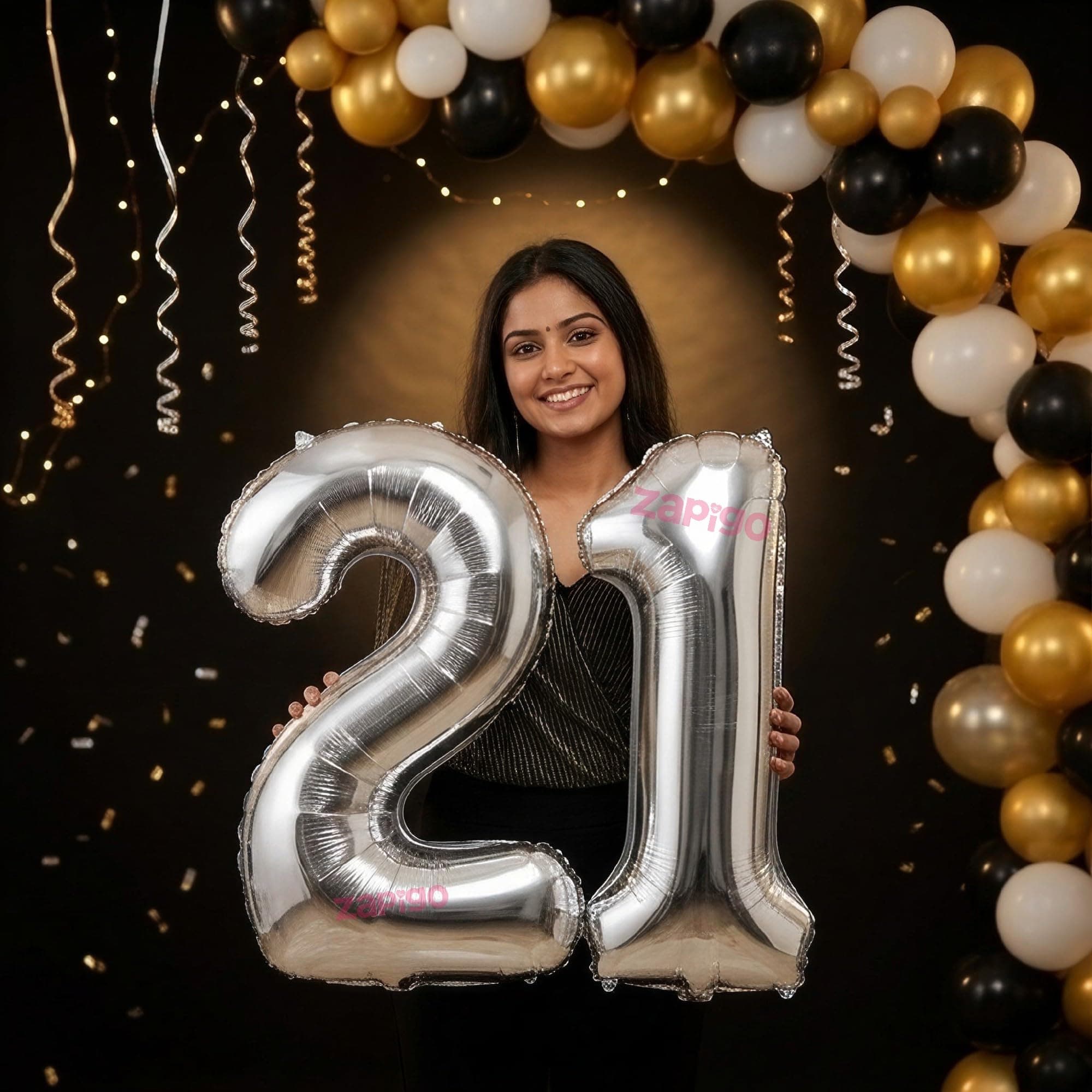 Balloonistics Silver 40-Inch Foil Number 21 Balloon - Helium or Air Fill for 21st Birthday, Anniversary Party Decoration, Photo Booth Backdrop, Cake Table Decor thumbnail 1