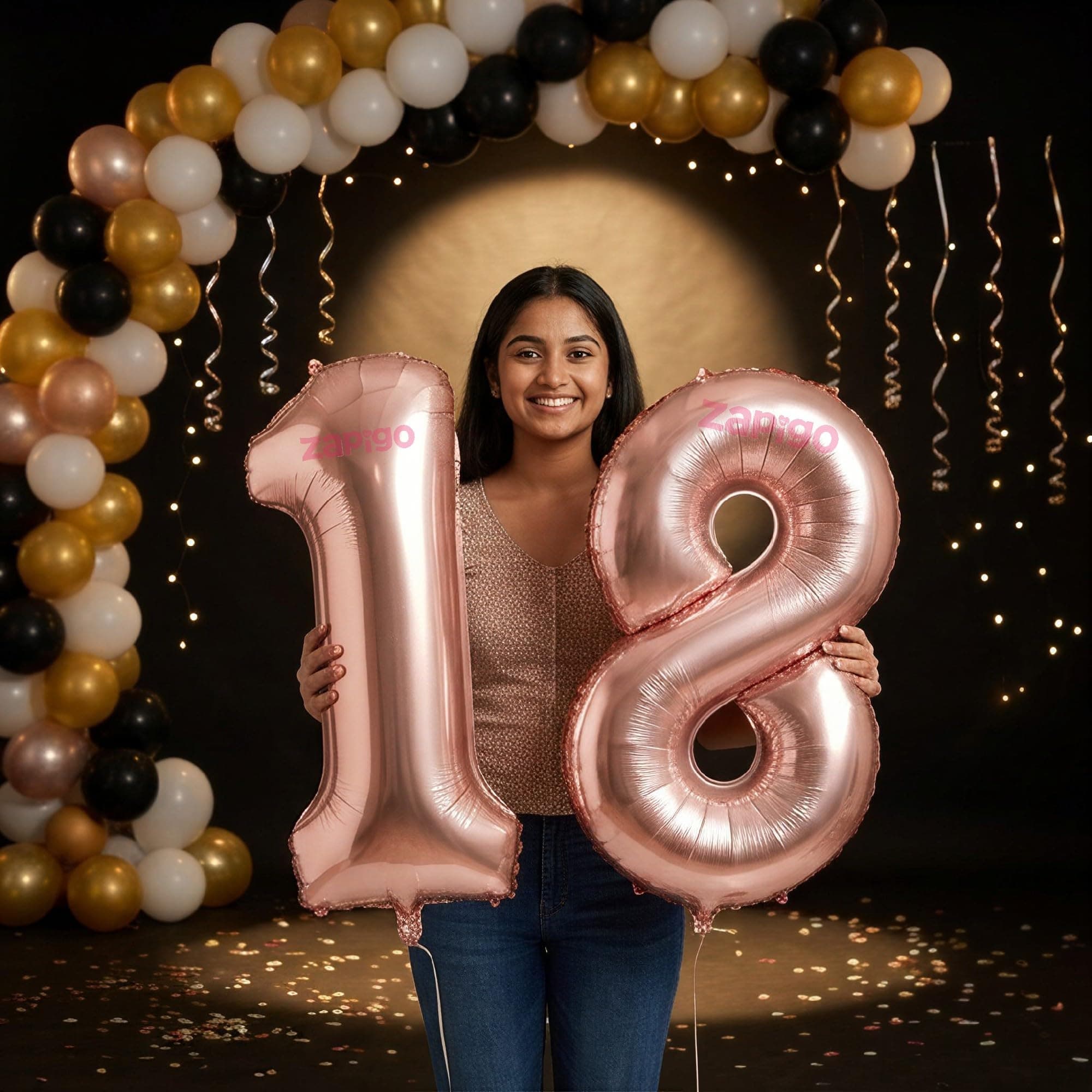 Balloonistics Rose Gold 40-Inch Foil Number 18 Balloon - Helium or Air Fill for 18th Birthday, Anniversary Party Decoration, Photo Booth Backdrop thumbnail 1