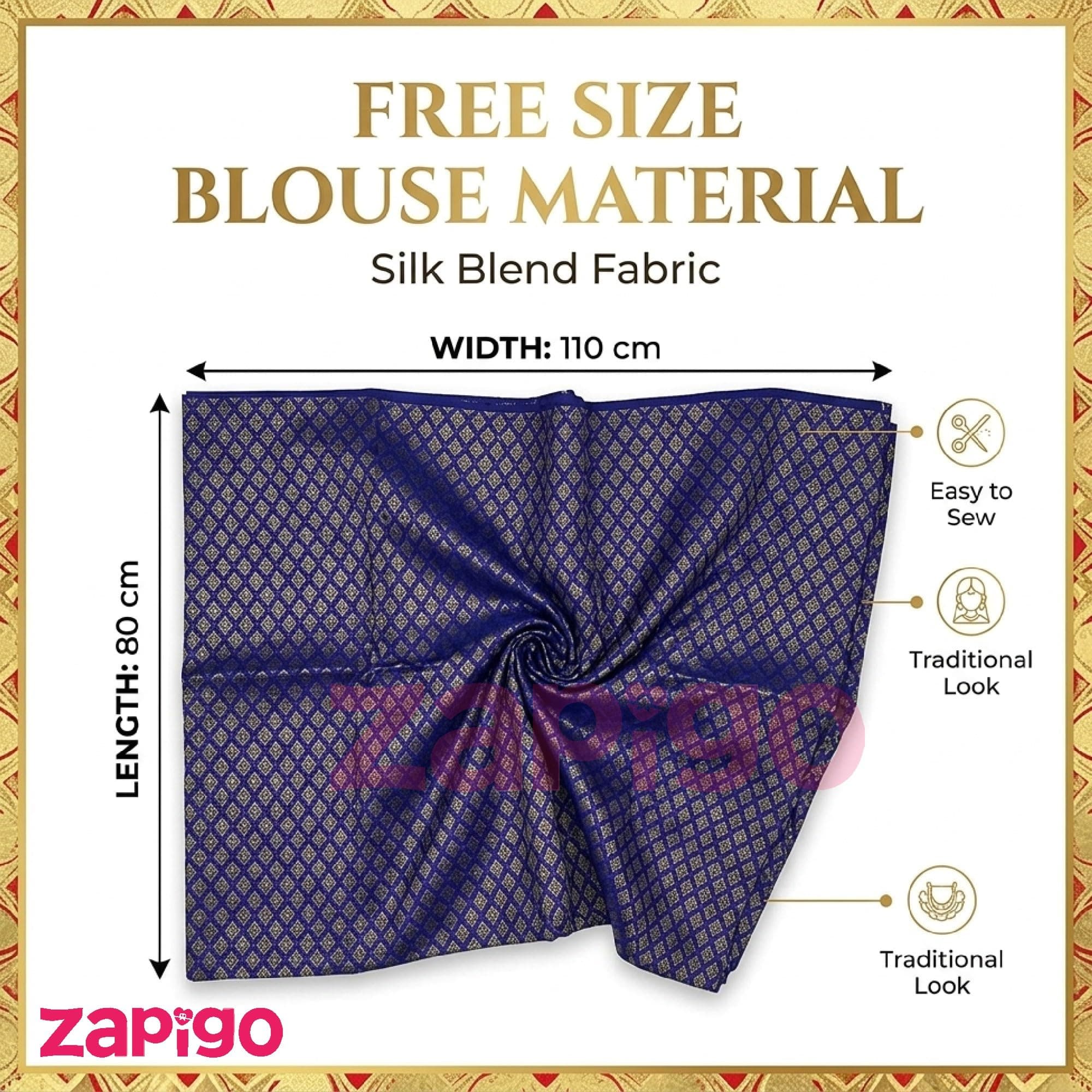 Habba Blouse Piece Set for Women, Silk Blend Fabric, Traditional Haldi Kumkum & Tambulam Return Gift for Weddings, Festivals, Varalakshmi Vratham, Navratri, Housewarming, Baby Shower - Pack of 5 thumbnail 7
