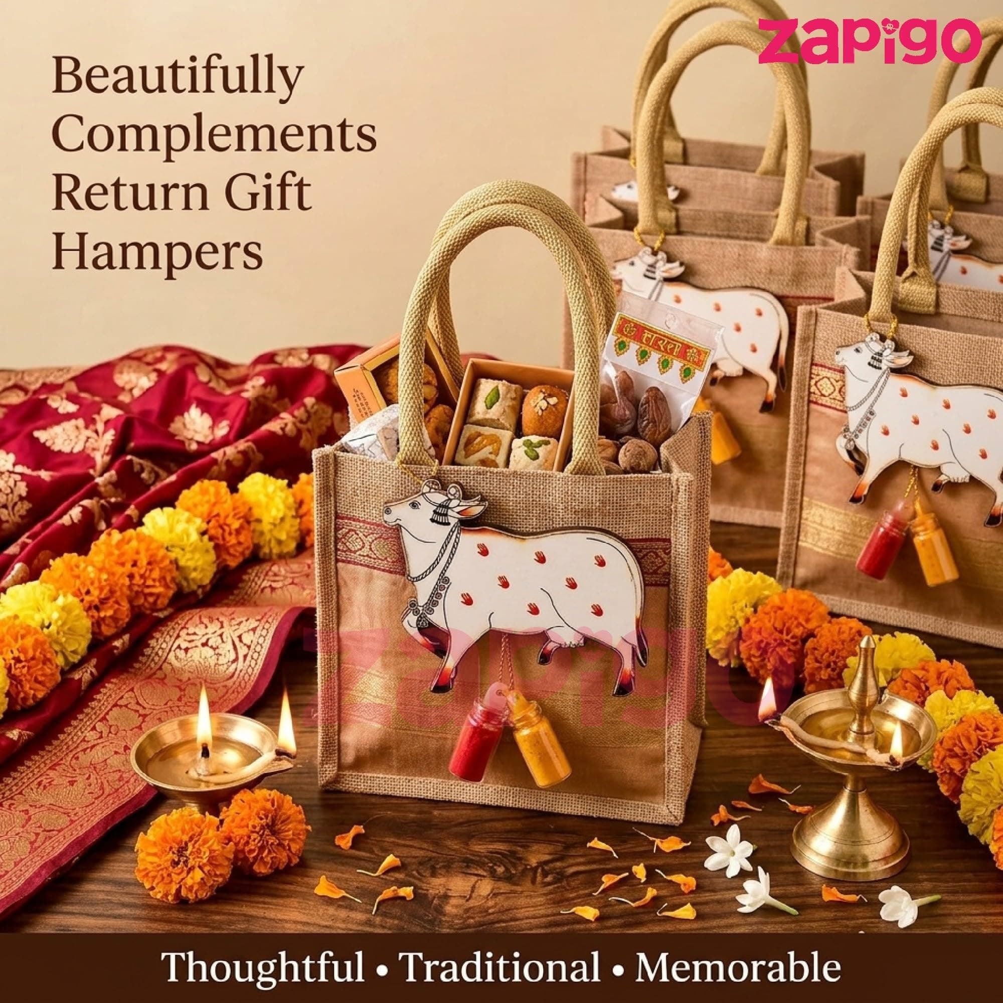 Habba Cow Design Haldi Kumkum Set, Pasupu Kumkum Dome Glass Bottle, Traditional Pooja Return Gift for Diwali, Navratri, Varalakshmi Vratham, Wedding & Festivals - Pack of 5 thumbnail 3