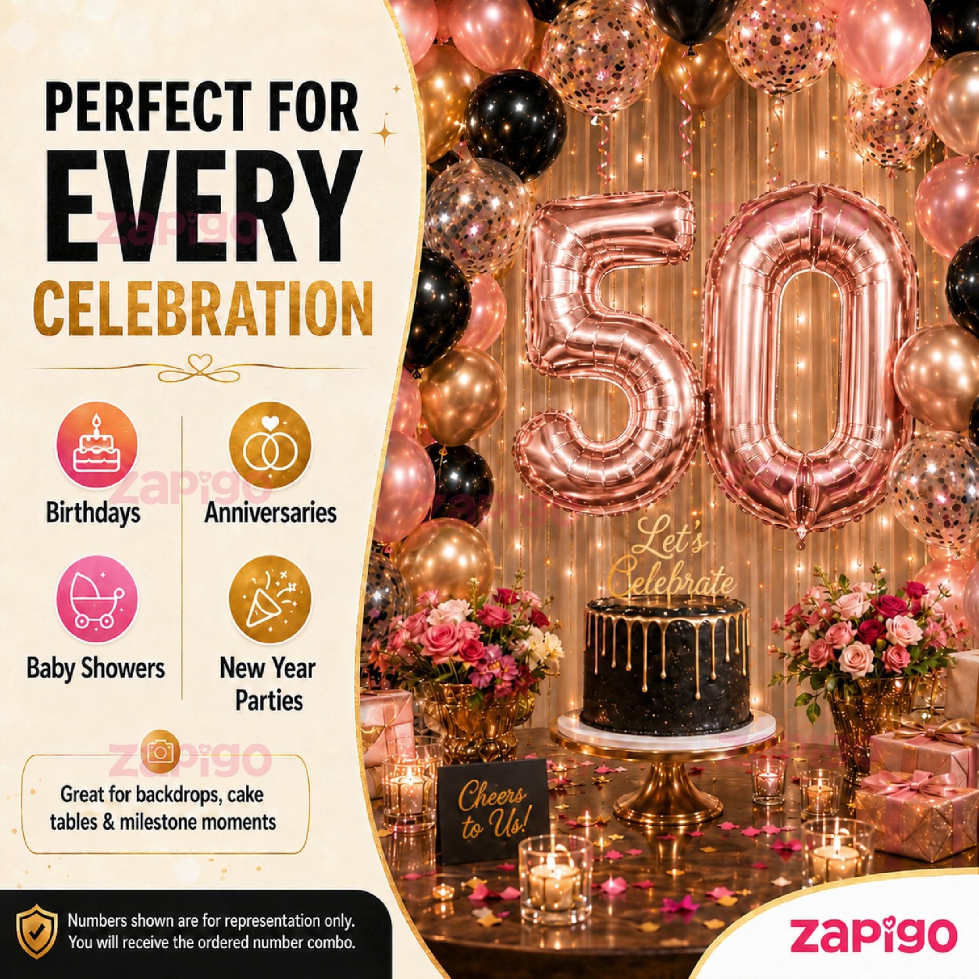 Balloonistics Rose Gold 40-Inch Foil Number 1 Balloon - Helium or Air Fill for 1st Birthday, Anniversary Party Decoration, Photo Booth Backdrop, Cake Table Decor thumbnail 7