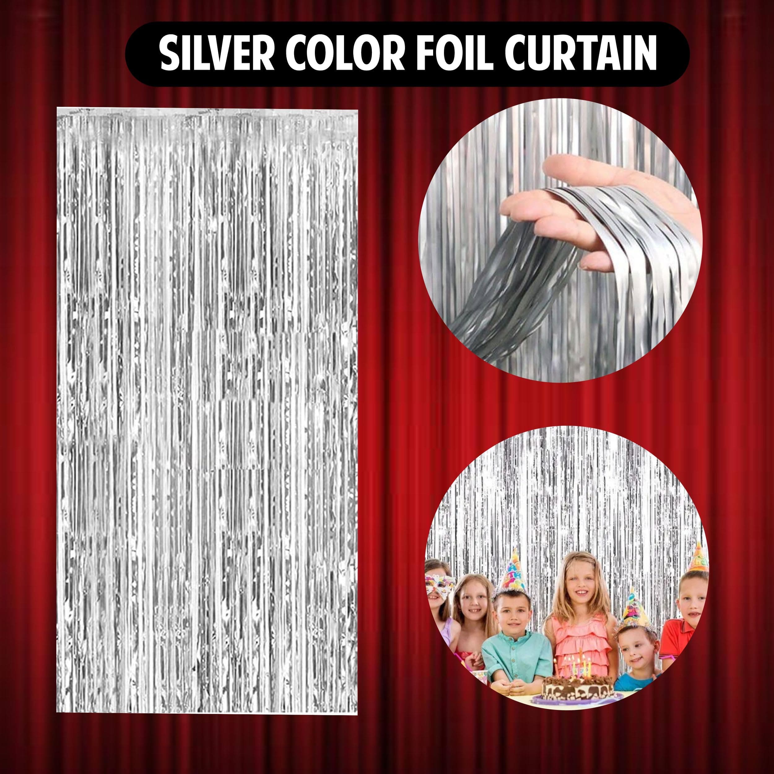 Balloonistics 53 Pcs Vibrant Multicolour Birthday Decoration Kit for Boys & Girls – Happy Birthday Banner, Silver Foil Curtain, Balloons & Arch Strip thumbnail 5
