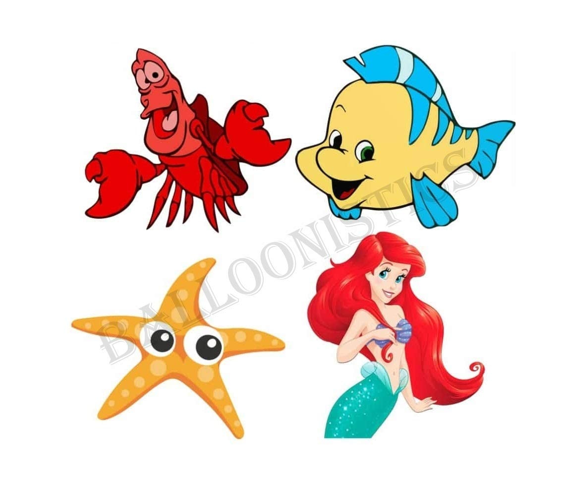 Balloonistics Underwater Theme Cardboard Cut-Outs – Pack of 4 Cardstock Decorations for Mermaid & Ocean Birthday Parties