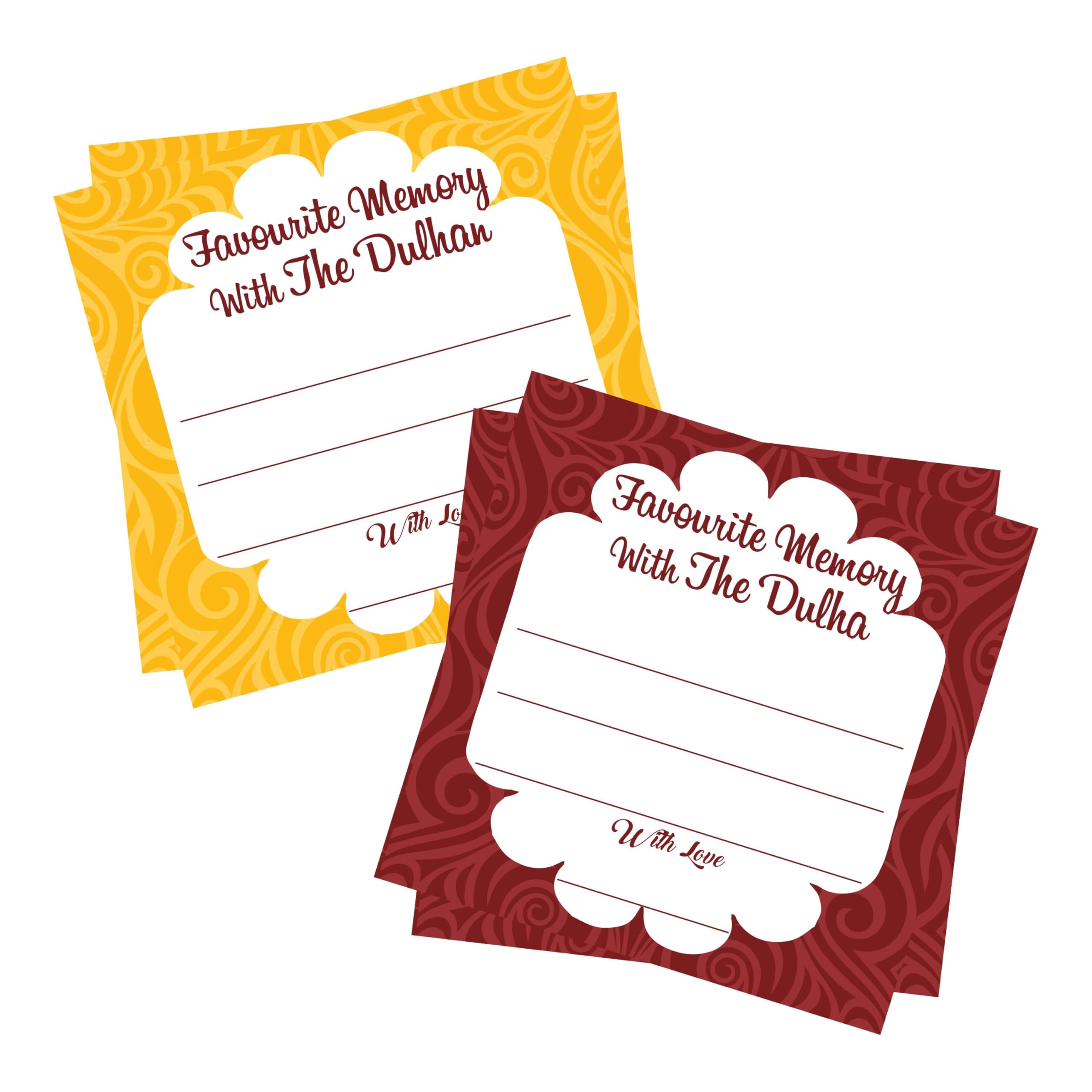 Balloonistics Wedding Memory Cards – Pack of 24 (12 Dulhan & 12 Dulha) – Fun Guest Activity for Mehndi, Sangeet, Haldi & Reception – Premium Cardstock Keepsake & Wedding Props Game