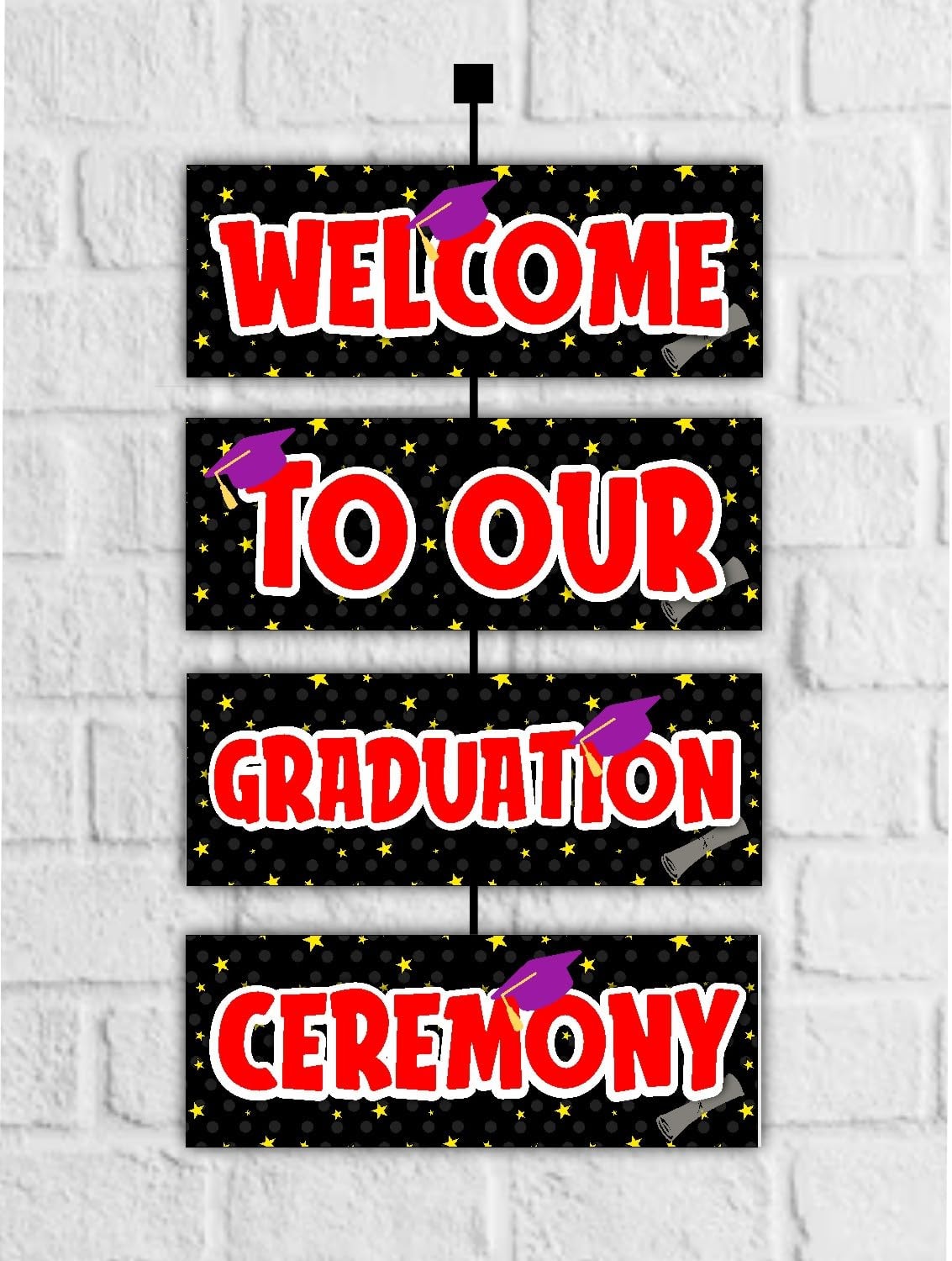 Balloonistics Congrats Graduate Welcome Board – Elegant Black & Gold Party Entrance Sign – 2.3 Feet Premium Cardstock Graduation Decoration for Class of the year