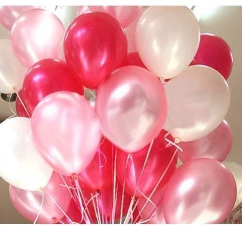 Balloonistics Metallic HD Toy Balloons – Red, White & Pink Latex Balloons for Birthday, Valentine’s Day & Party Decorations – Pack of 50