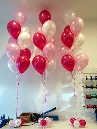Balloonistics Red & Pink HD Metallic Balloons – Pack of 50 Party Balloons for Birthday & Celebration Decorations