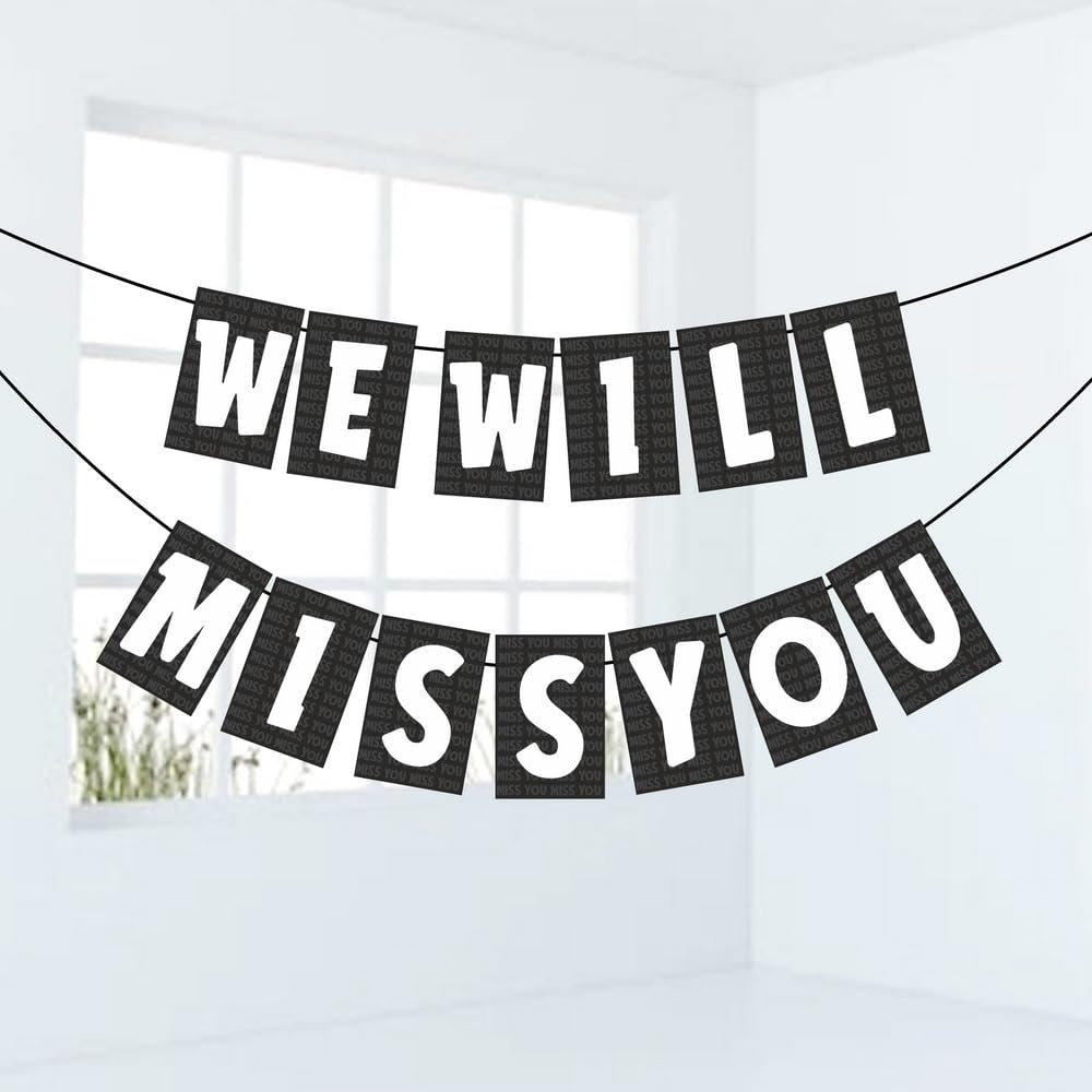 Balloonistics We Will Miss You Banner – Premium Cardstock Farewell Bunting for Goodbye, Retirement & Going Away Party Decoration