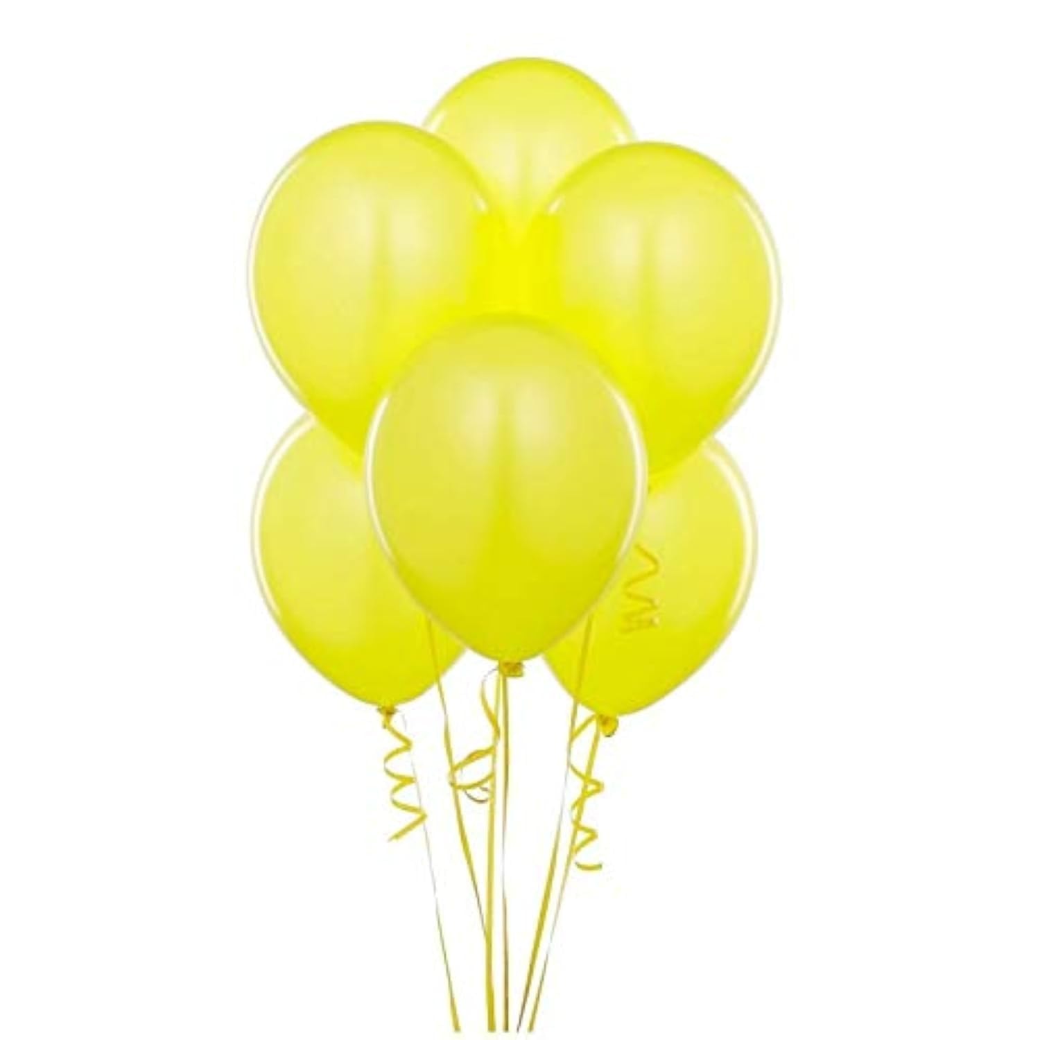 Balloonistics 25-Pack Metallic Pearl Finish Yellow Latex Balloons – Shiny Sunshine Yellow Balloons for Birthday, Tropical Theme, Baby Shower & Cheerful Party Decoration