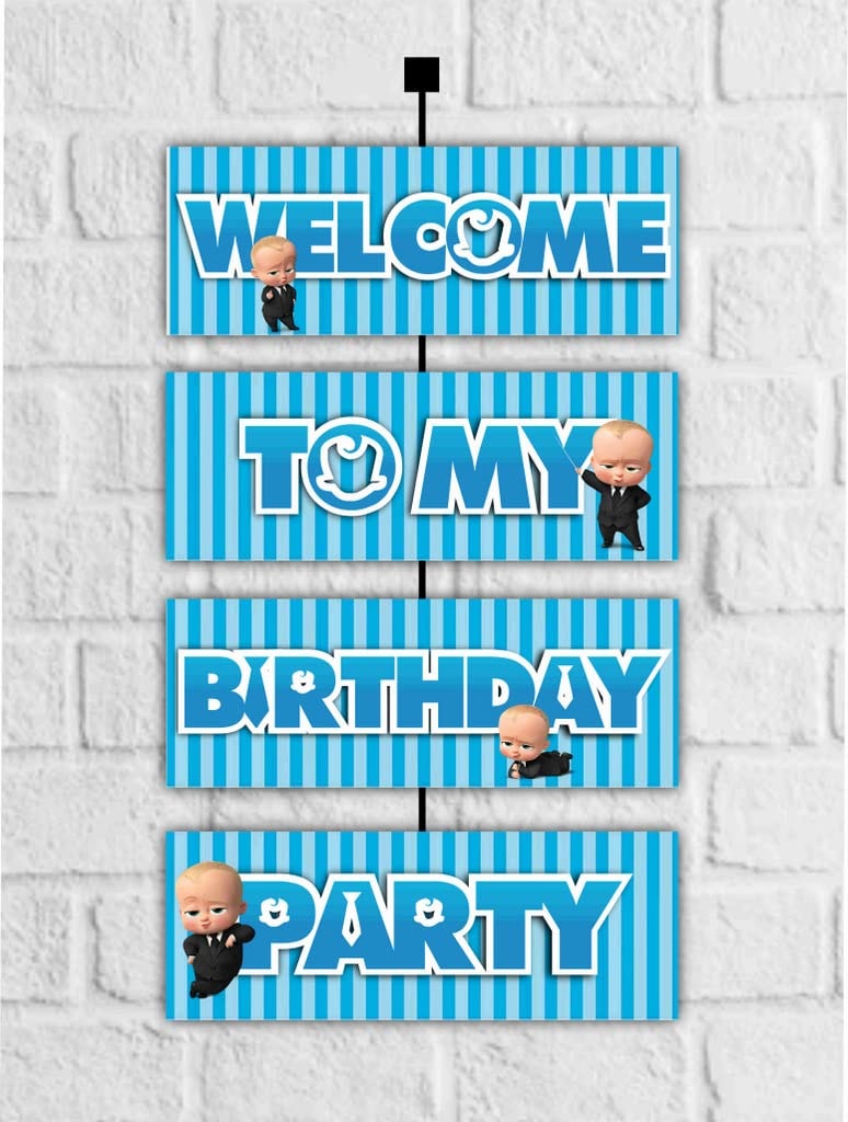 Balloonistics Baby Boss Theme Welcome Board for Birthday Decoration 2.3 Feet Large Cardstock Door Sign for Indoor & Outdoor (Welcome Outdoor Board)