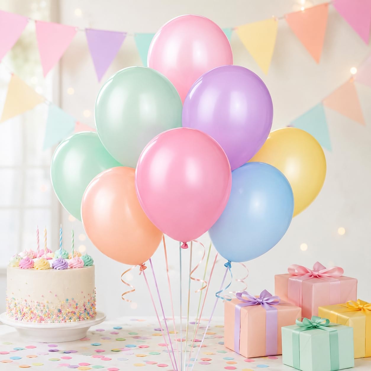 Balloonistics 25-Pack Pastel Multicolour Latex Balloons – Soft Matte Assorted Balloons for Baby Shower, Kids Birthday, Boho & Dreamy Party Decoration