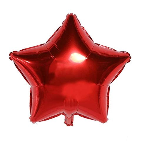 Balloonistics Red Metallic Star Shape Foil Balloons – 18-Inch Pack of 5 Reusable Aluminium Star Balloons for Birthday, Valentine’s Day & Party Decoration