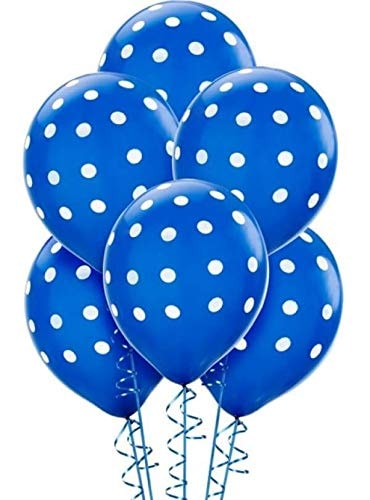Balloonistics 30-Pack Dark Blue Polka Dot Latex Balloons – 12-Inch Spotted Balloons for Boys Birthday, Ocean Theme, Graduation & Bold Party Decoration