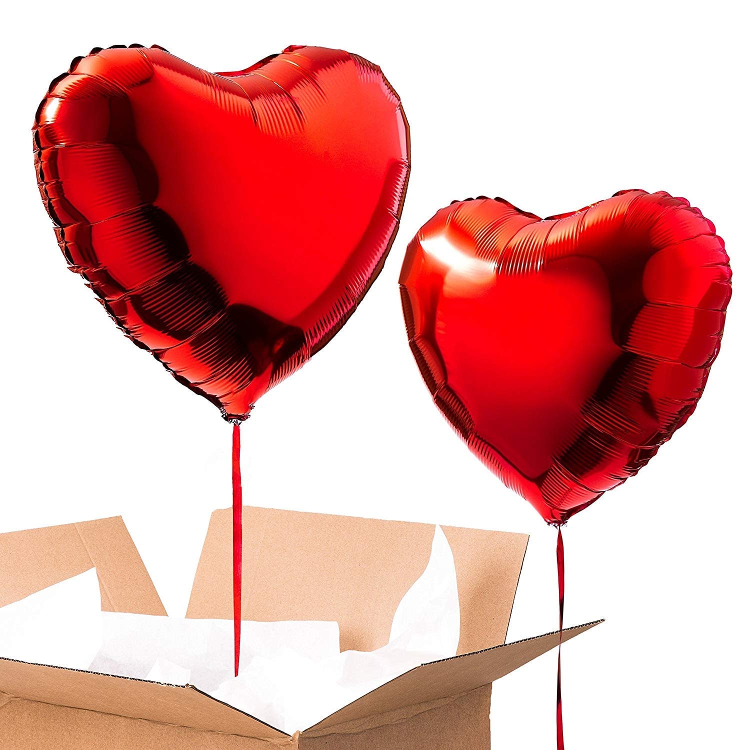 Balloonistics 'I Love You' Red Heart Shape Foil Balloon – 18-Inch Romantic Aluminium Balloon Pack of 2 for Valentine's Day, Anniversary & Wedding Decoration