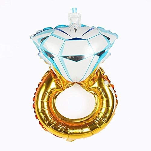 Balloonistics Gold Engagement Ring Foil Balloon – Oversized Diamond Ring Shaped Balloon for Wedding, Bridal Shower, Bachelorette & Engagement Party Decoration