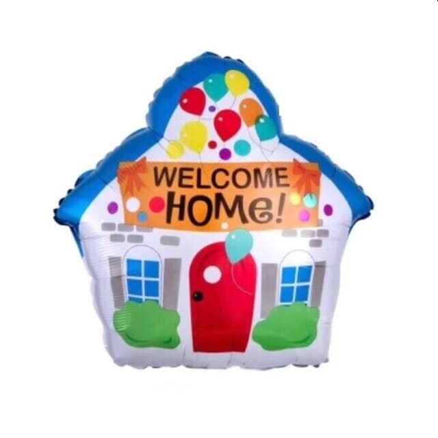 Balloonistics Welcome Home Foil Balloon – 19 Inch House Shaped Balloon for Housewarming, Welcome Baby at Home & Back from Hospital Party Decoration